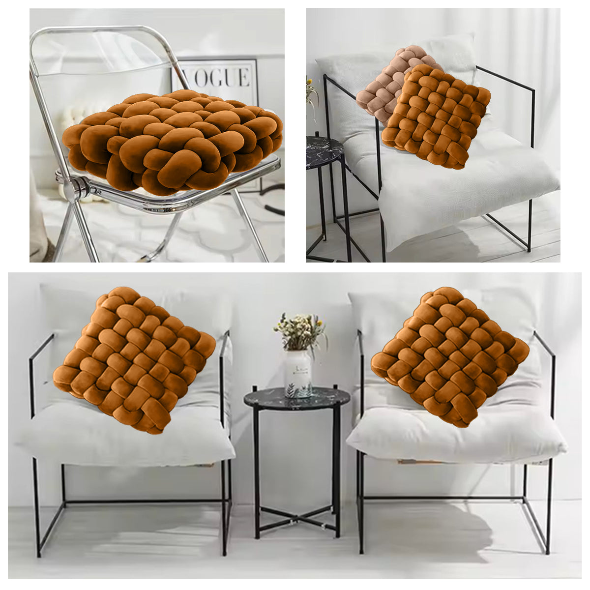 HOUSSE Chunky Knit Cushion | Soft Plush Woven Throw Pillow for Sofa & Bed