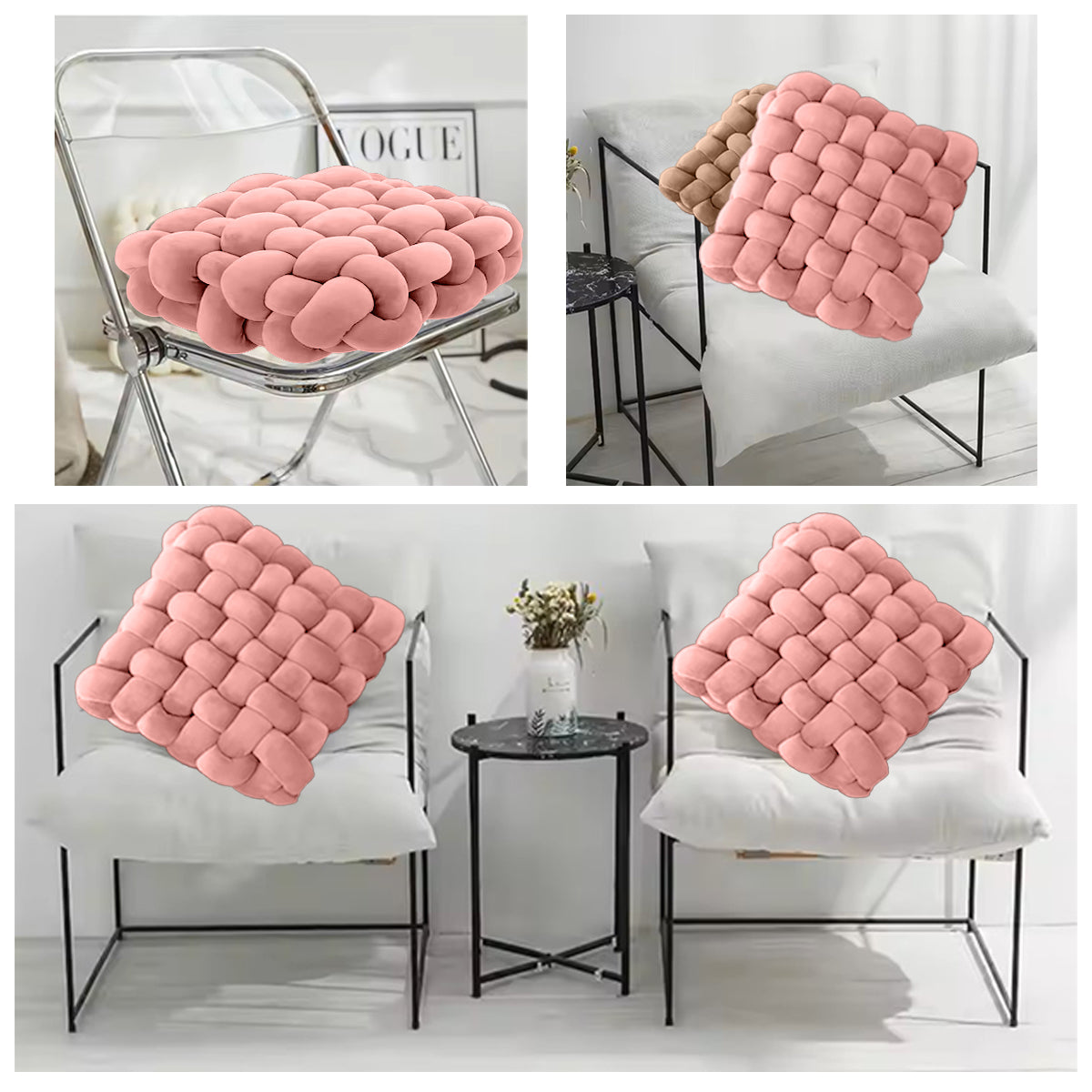 HOUSSE Chunky Knit Cushion | Soft Plush Woven Throw Pillow for Sofa & Bed