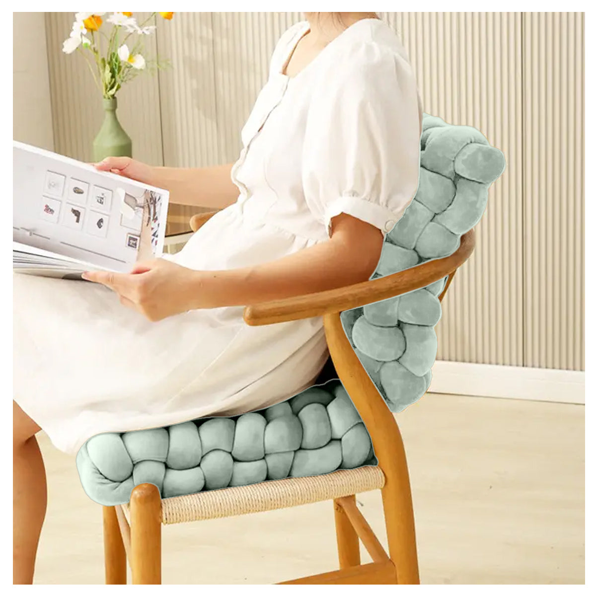 HOUSSE Chunky Knit Cushion | Soft Plush Woven Throw Pillow for Sofa & Bed