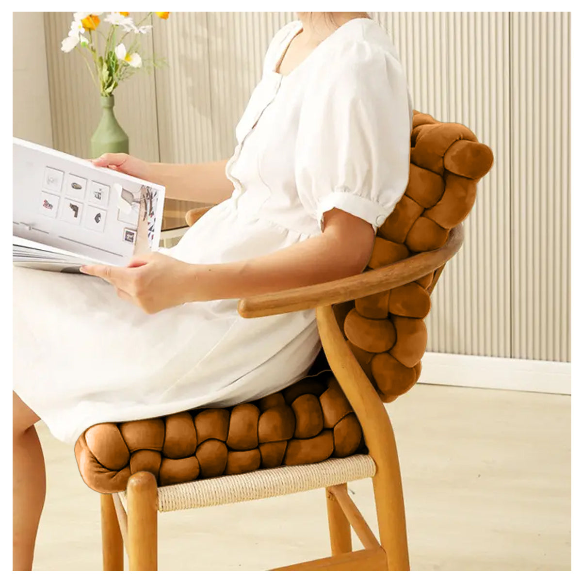 HOUSSE Chunky Knit Cushion | Soft Plush Woven Throw Pillow for Sofa & Bed