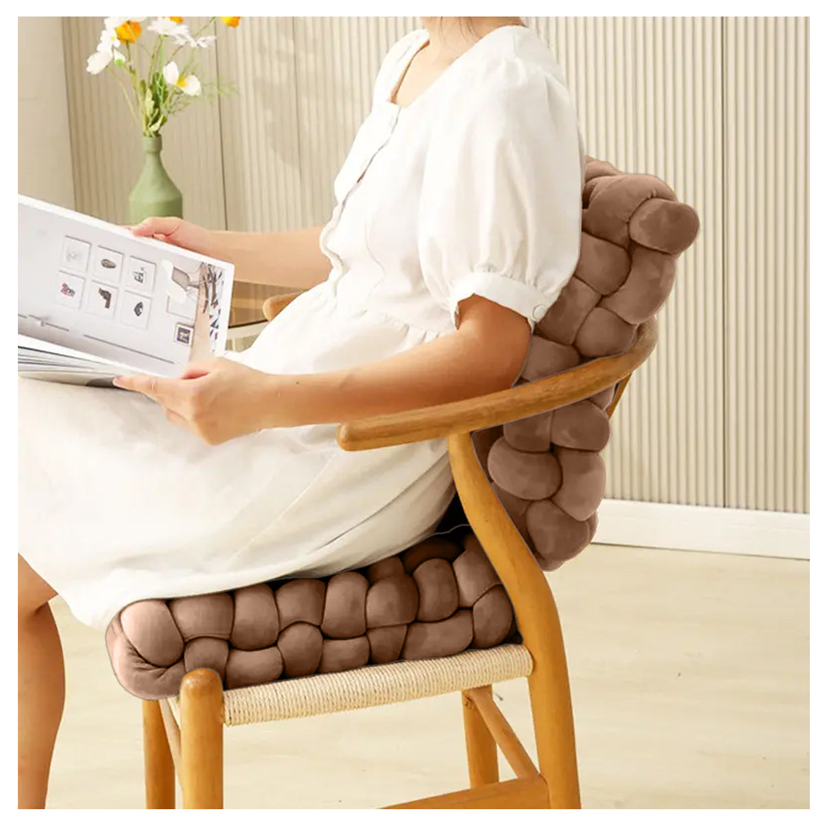 HOUSSE Chunky Knit Cushion | Soft Plush Woven Throw Pillow for Sofa & Bed