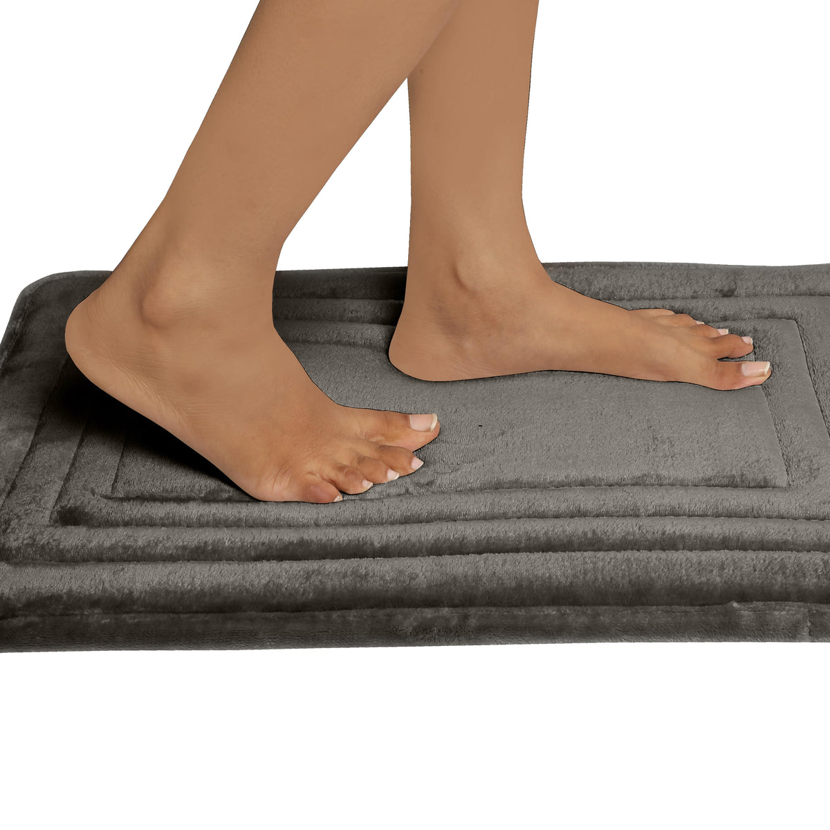 HOUSSE Premium Soft Microfiber Bath Mat with Cushioned Border Design