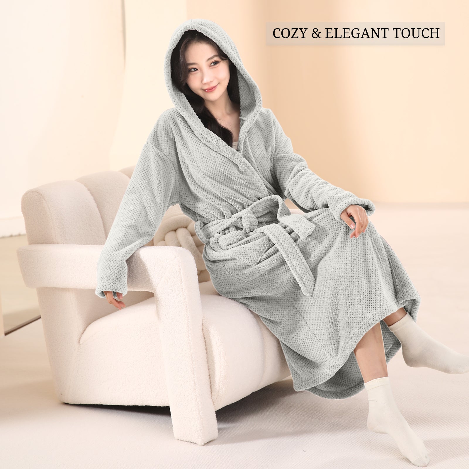 HOUSSE Premium Waffle Bathrobe | Highly Absorbent & Soft Comfort Robe