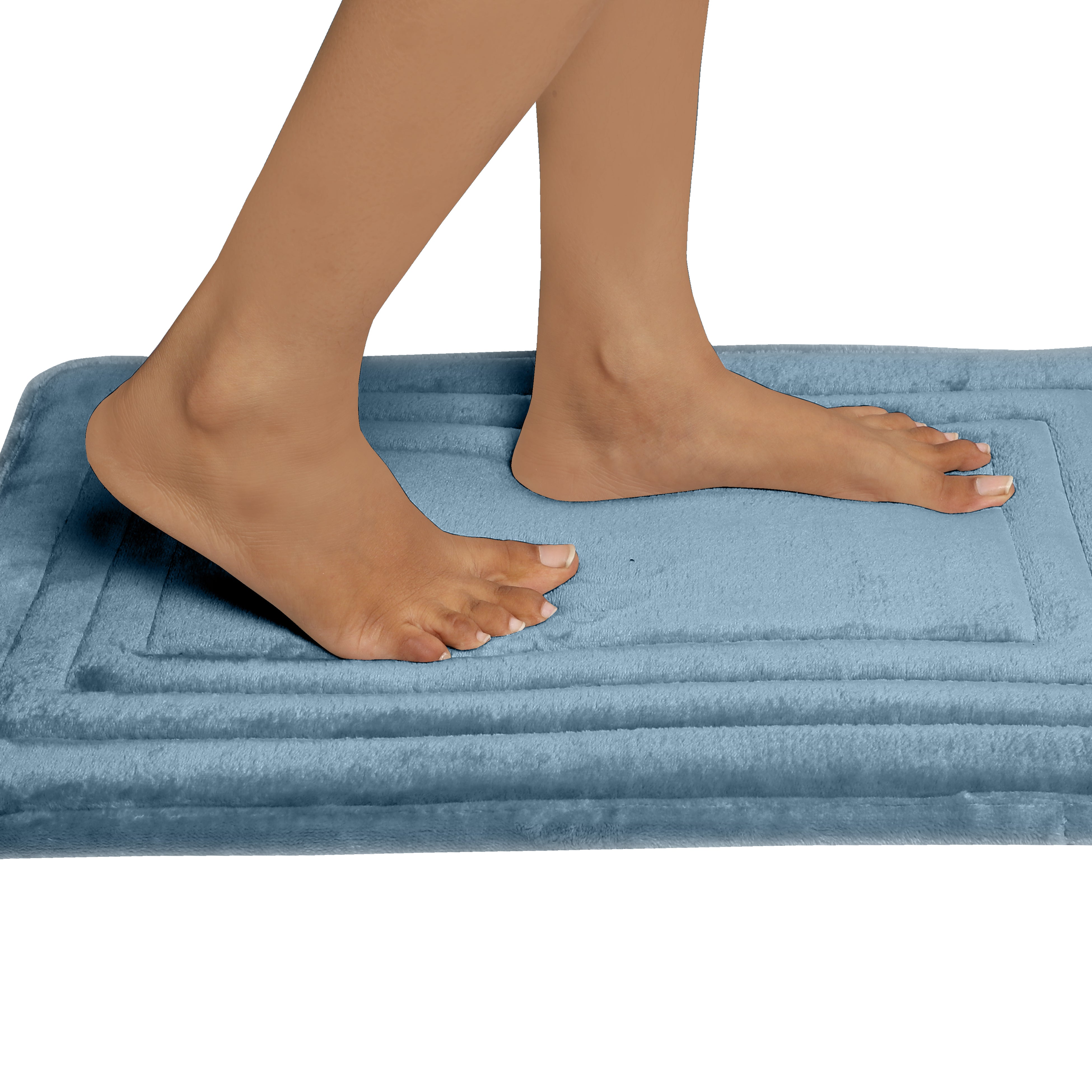 HOUSSE Premium Soft Microfiber Bath Mat with Cushioned Border Design