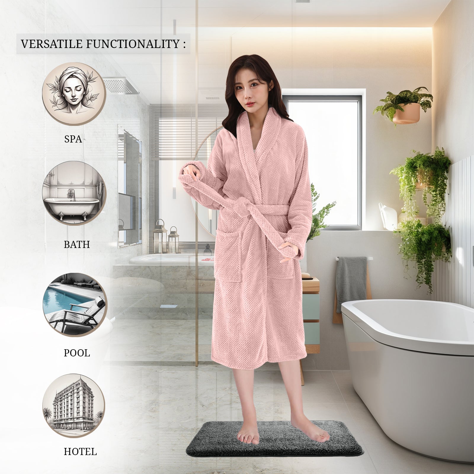 HOUSSE Premium Waffle Bathrobe | Highly Absorbent & Soft Comfort Robe