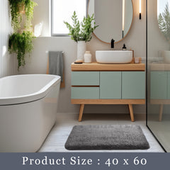 HOUSSE Anti Skid Ultra Absorbent Fluffy High Pile Plush Bathmat