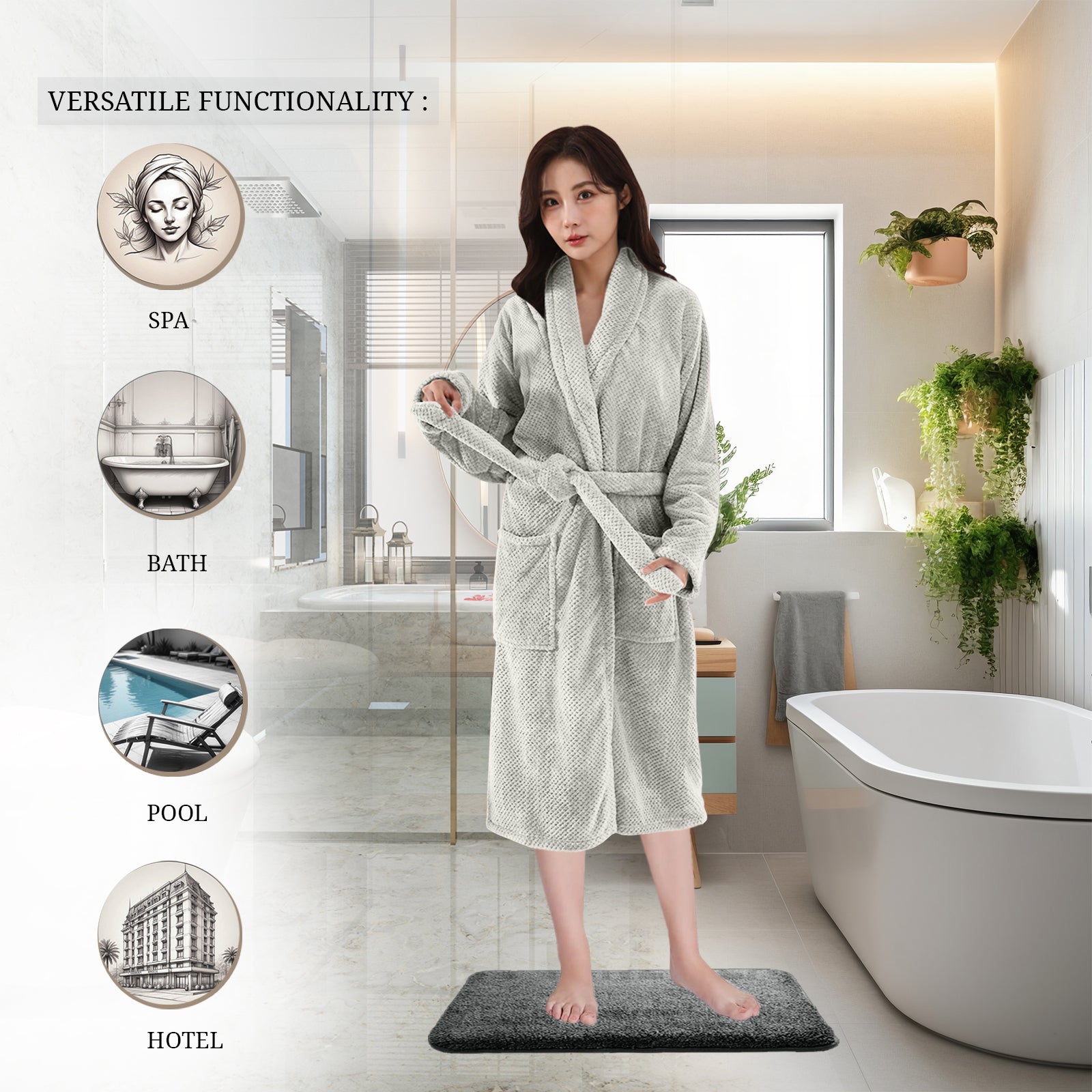 HOUSSE Premium Waffle Bathrobe | Highly Absorbent & Soft Comfort Robe