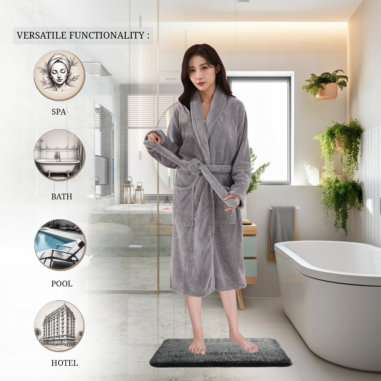 HOUSSE Premium Waffle Bathrobe | Highly Absorbent & Soft Comfort Robe