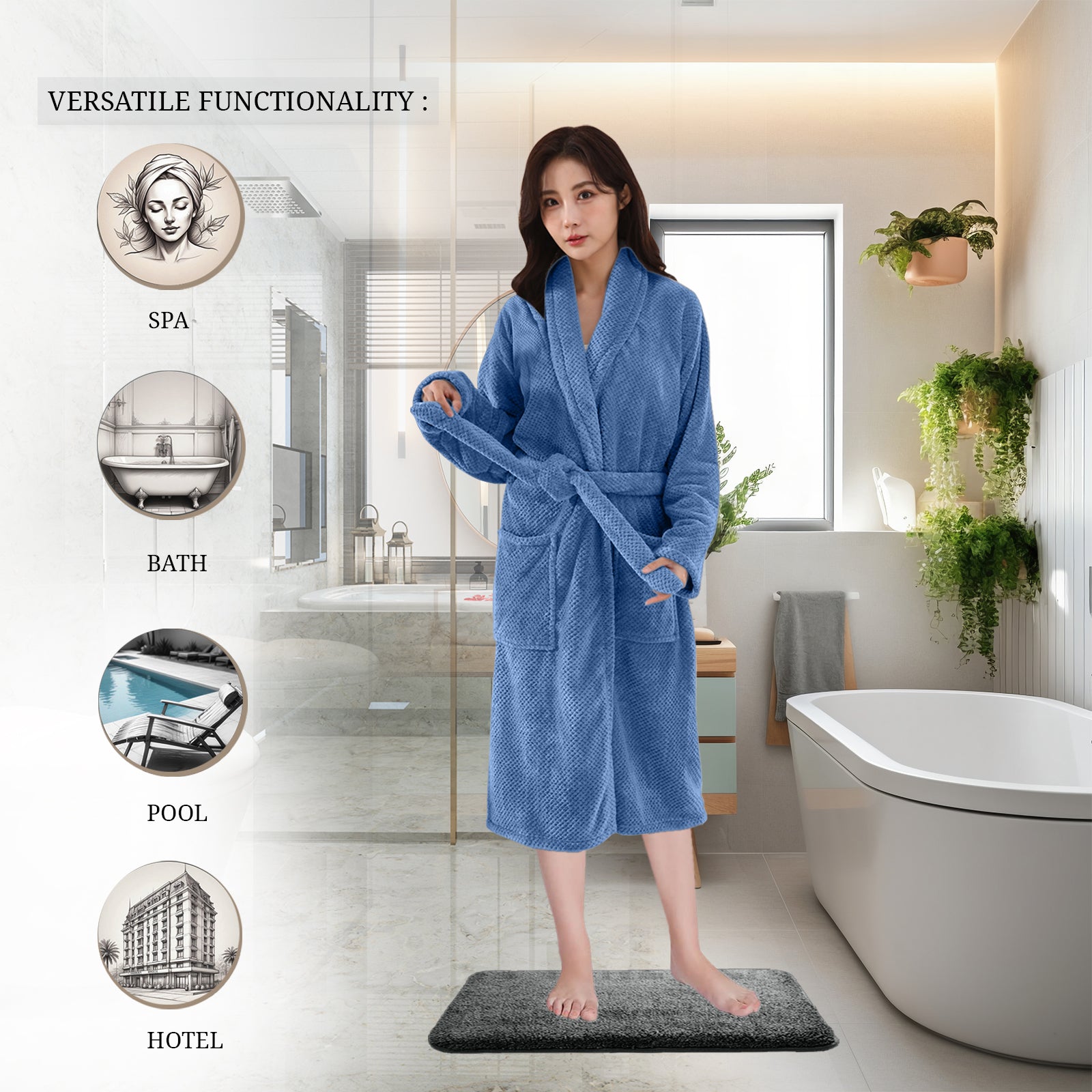 HOUSSE Premium Waffle Bathrobe | Highly Absorbent & Soft Comfort Robe