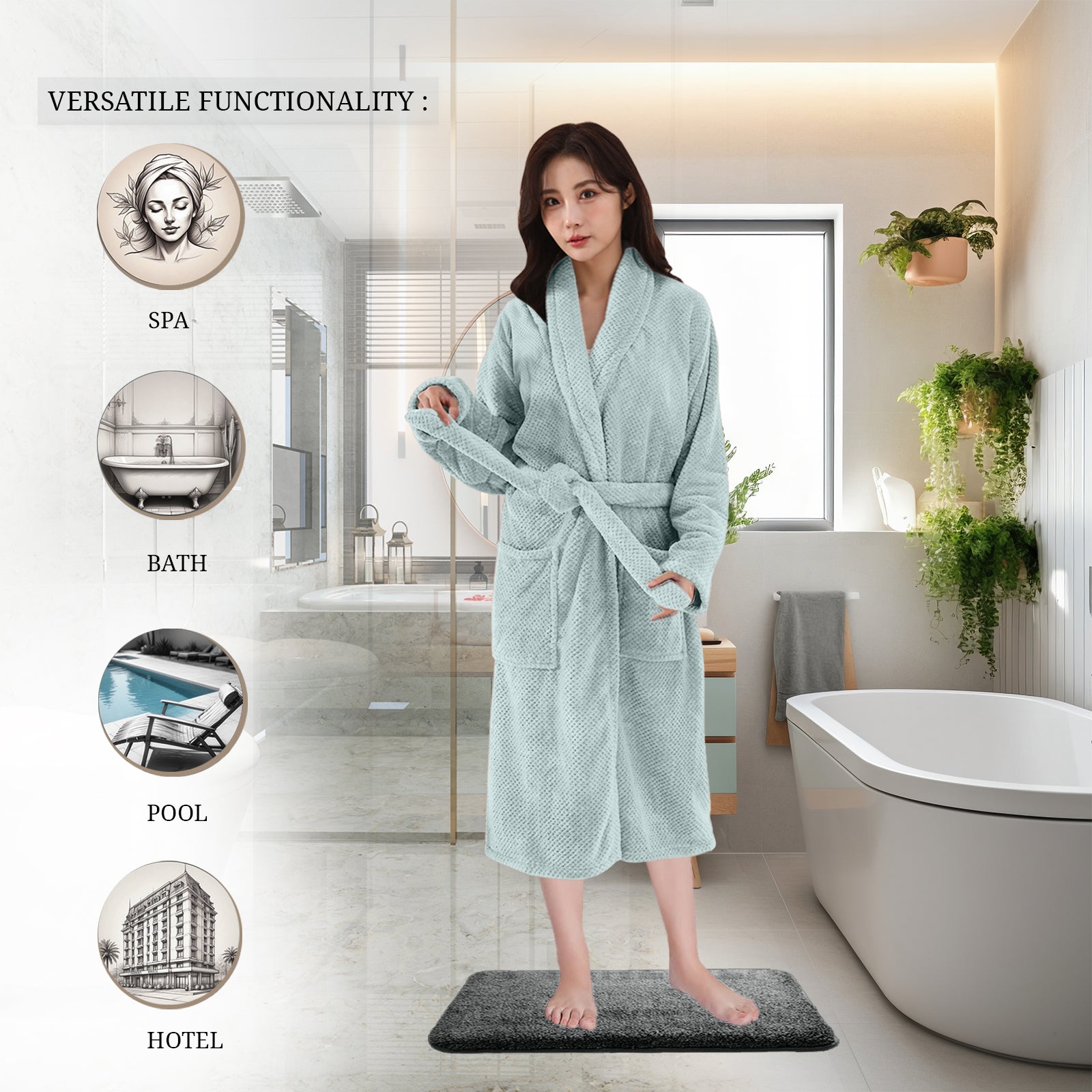 HOUSSE Premium Waffle Bathrobe | Highly Absorbent & Soft Comfort Robe