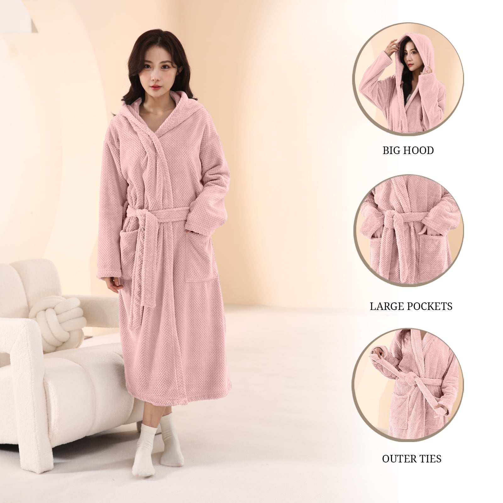 HOUSSE Premium Waffle Bathrobe | Highly Absorbent & Soft Comfort Robe
