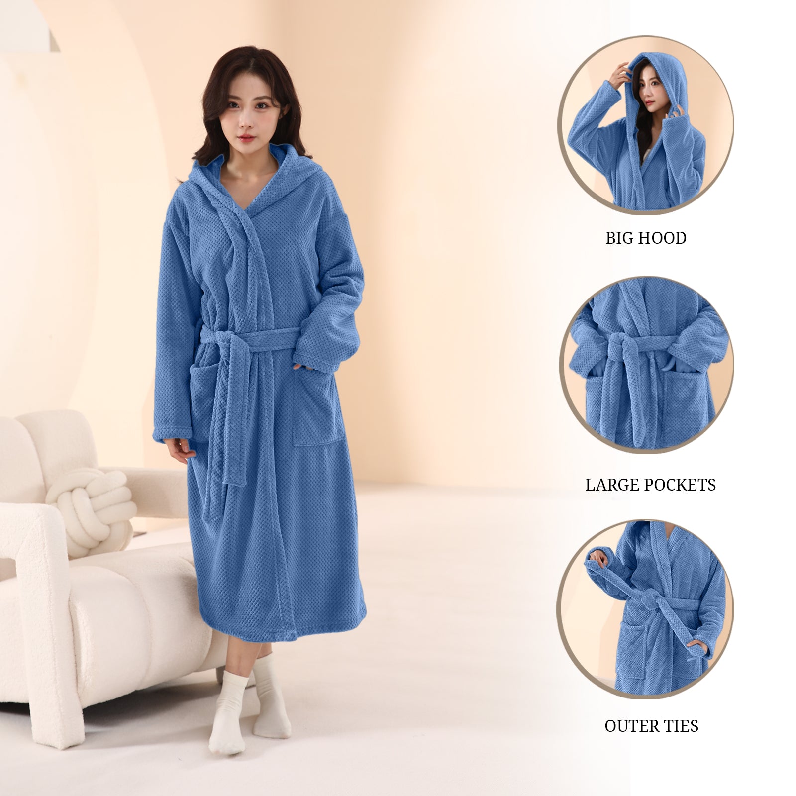 HOUSSE Premium Waffle Bathrobe | Highly Absorbent & Soft Comfort Robe