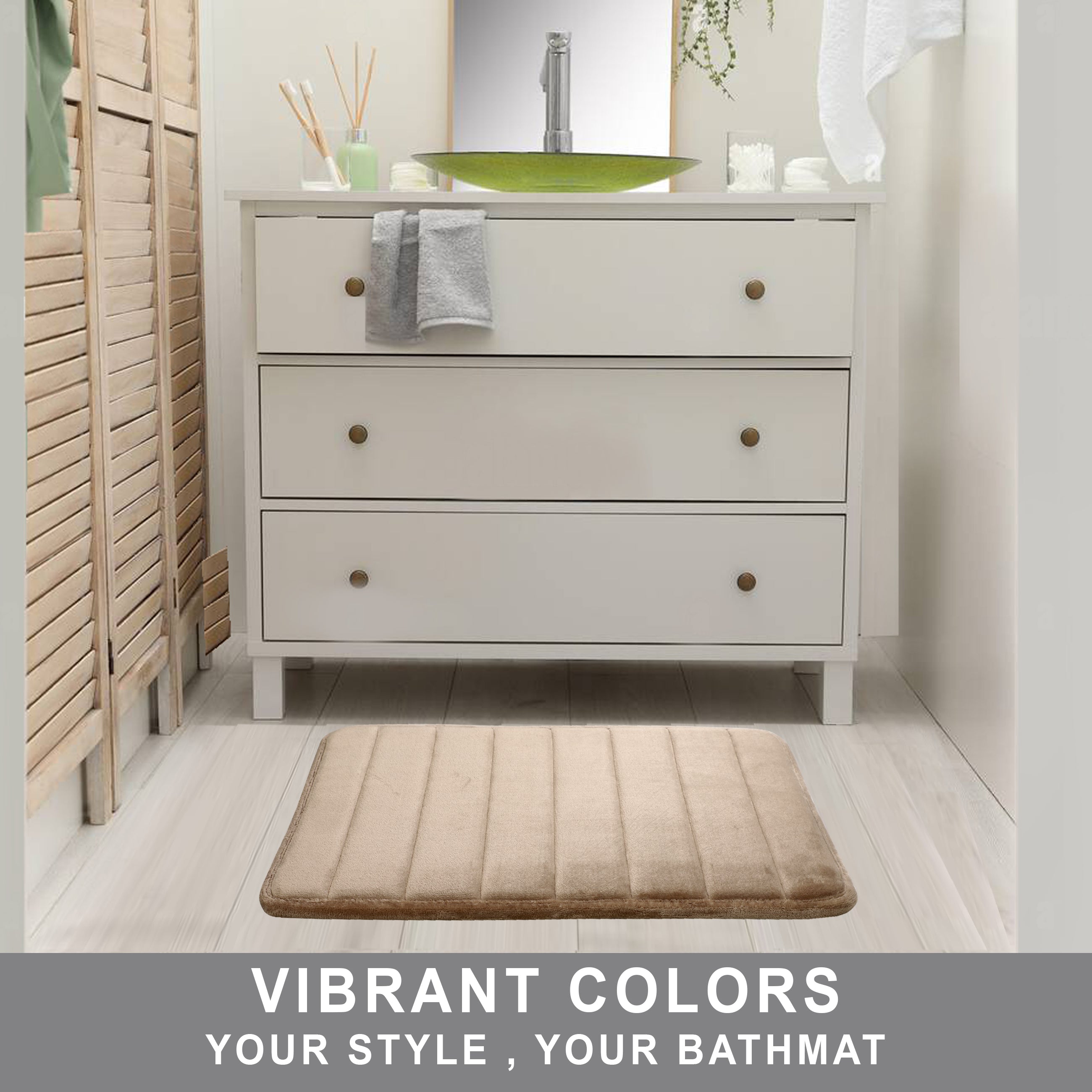 HOUSSE Minimalist Solid Color Bath Mat with Extra Cushioning