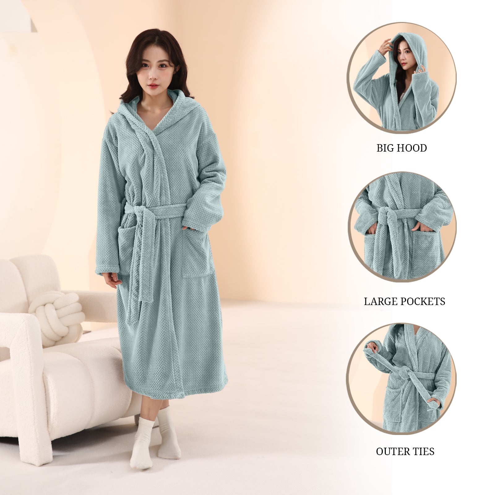 HOUSSE Premium Waffle Bathrobe | Highly Absorbent & Soft Comfort Robe