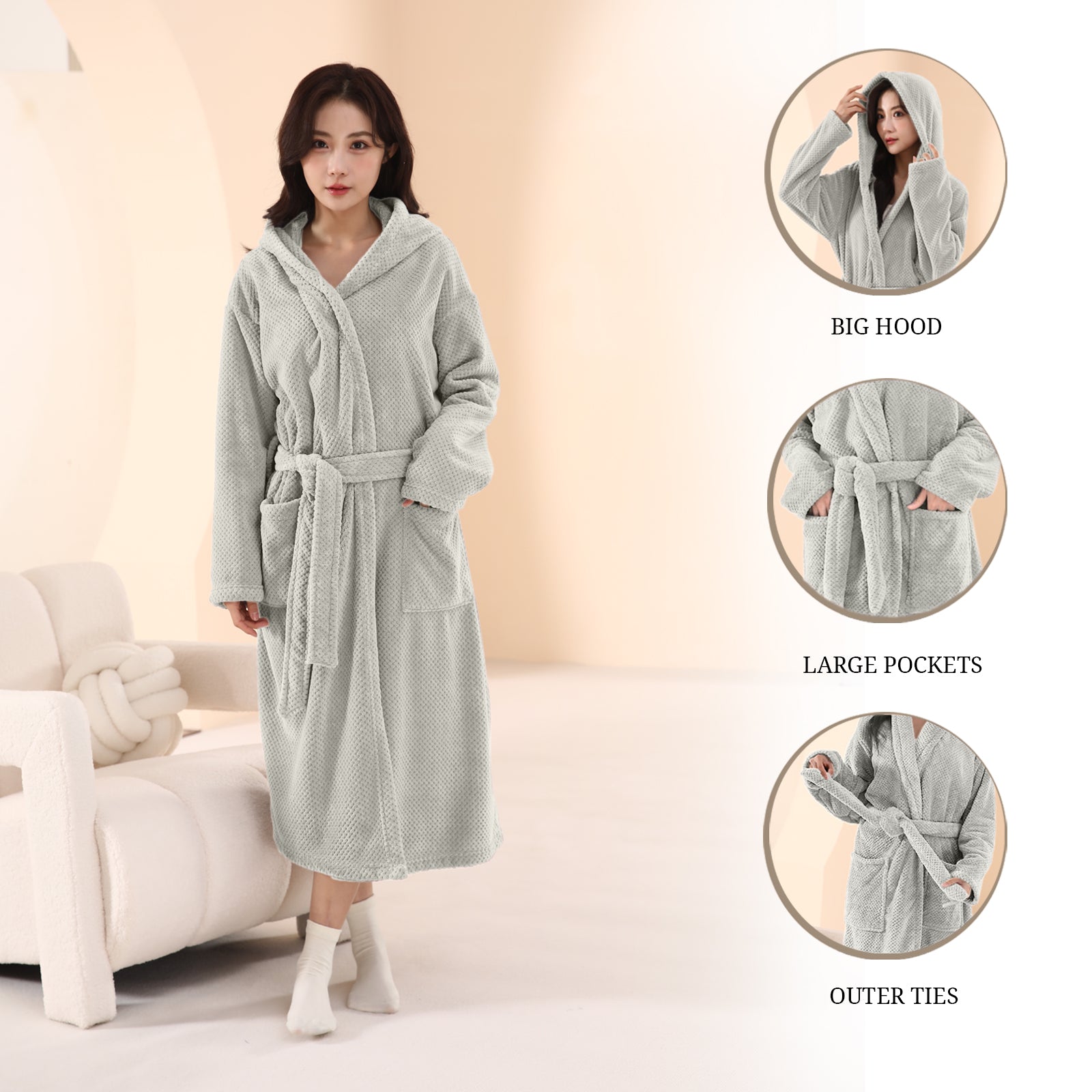 HOUSSE Premium Waffle Bathrobe | Highly Absorbent & Soft Comfort Robe
