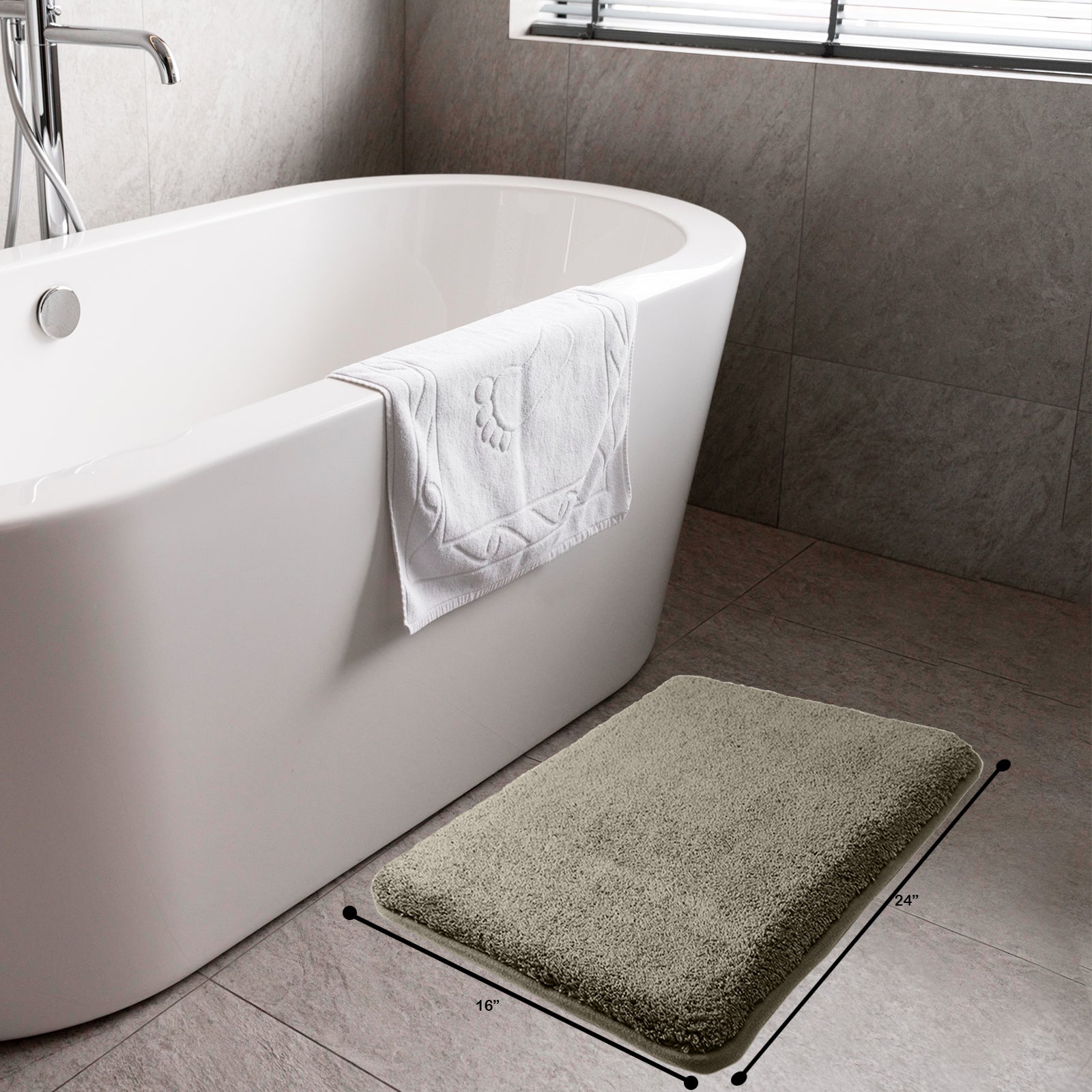 HOUSSE Anti Skid Ultra Absorbent Fluffy High Pile Plush Bathmat