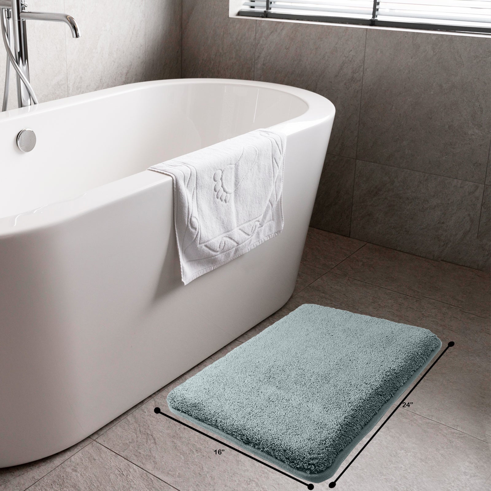 HOUSSE Anti Skid Ultra Absorbent Fluffy High Pile Plush Bathmat