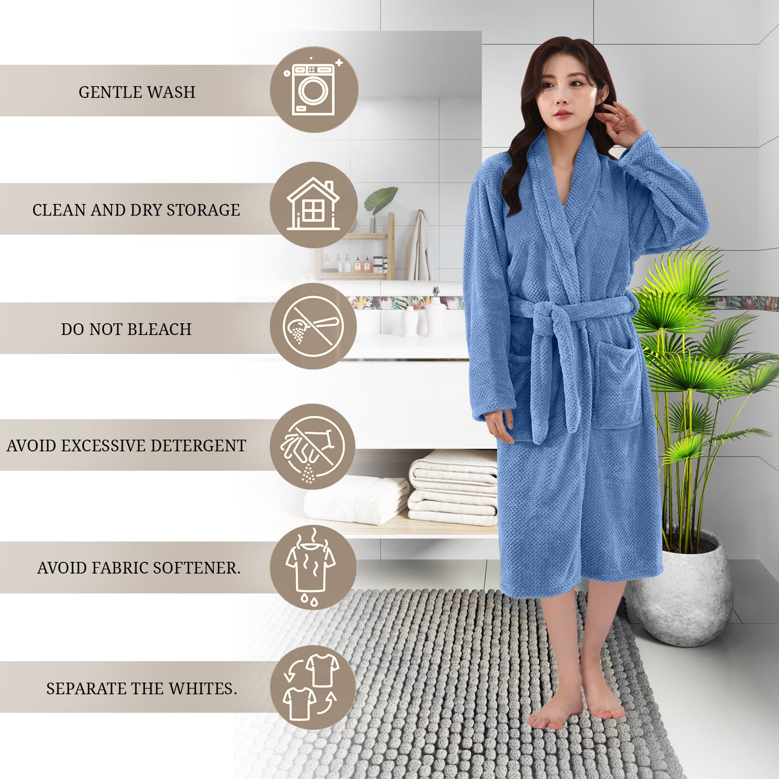 HOUSSE Premium Waffle Bathrobe | Highly Absorbent & Soft Comfort Robe