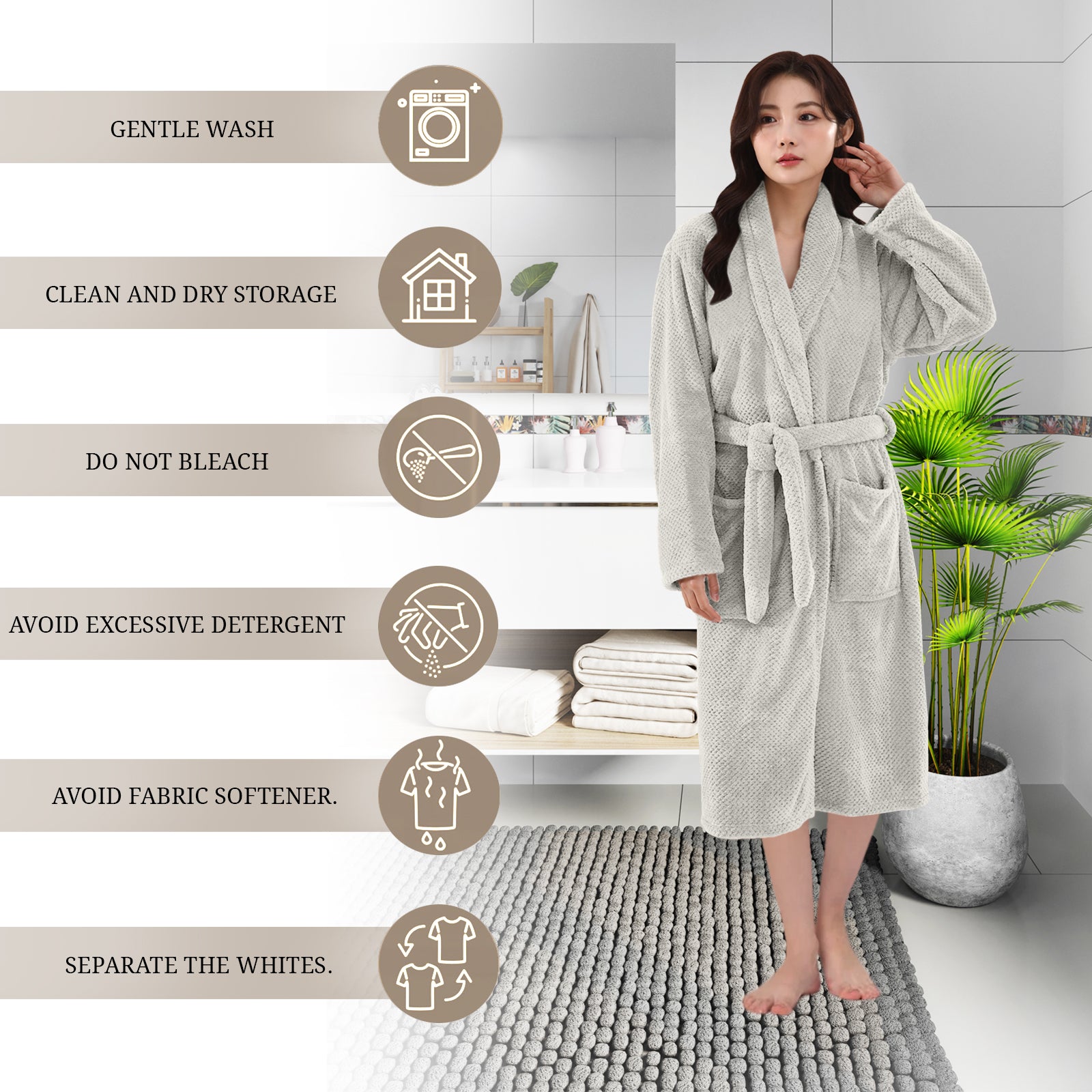 HOUSSE Premium Waffle Bathrobe | Highly Absorbent & Soft Comfort Robe