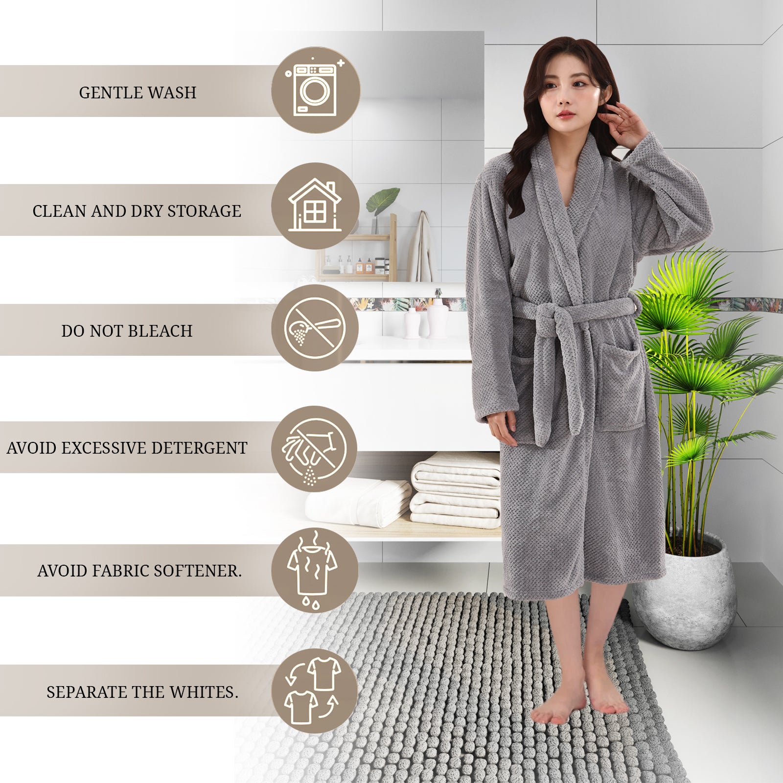HOUSSE Premium Waffle Bathrobe | Highly Absorbent & Soft Comfort Robe