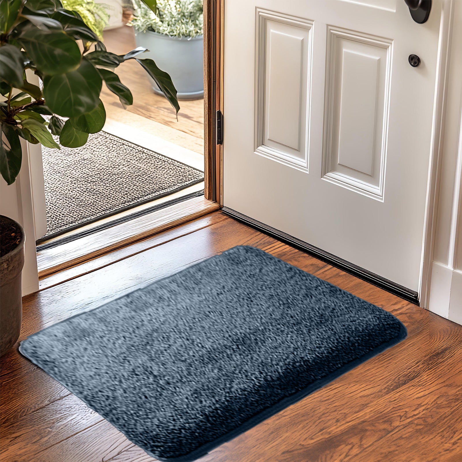 HOUSSE Anti Skid Ultra Absorbent Fluffy High Pile Plush Bathmat