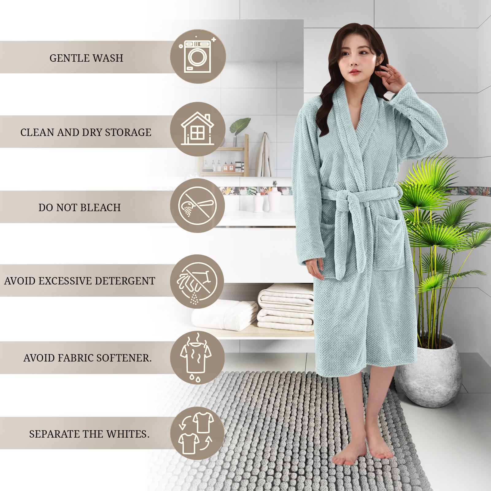 HOUSSE Premium Waffle Bathrobe | Highly Absorbent & Soft Comfort Robe