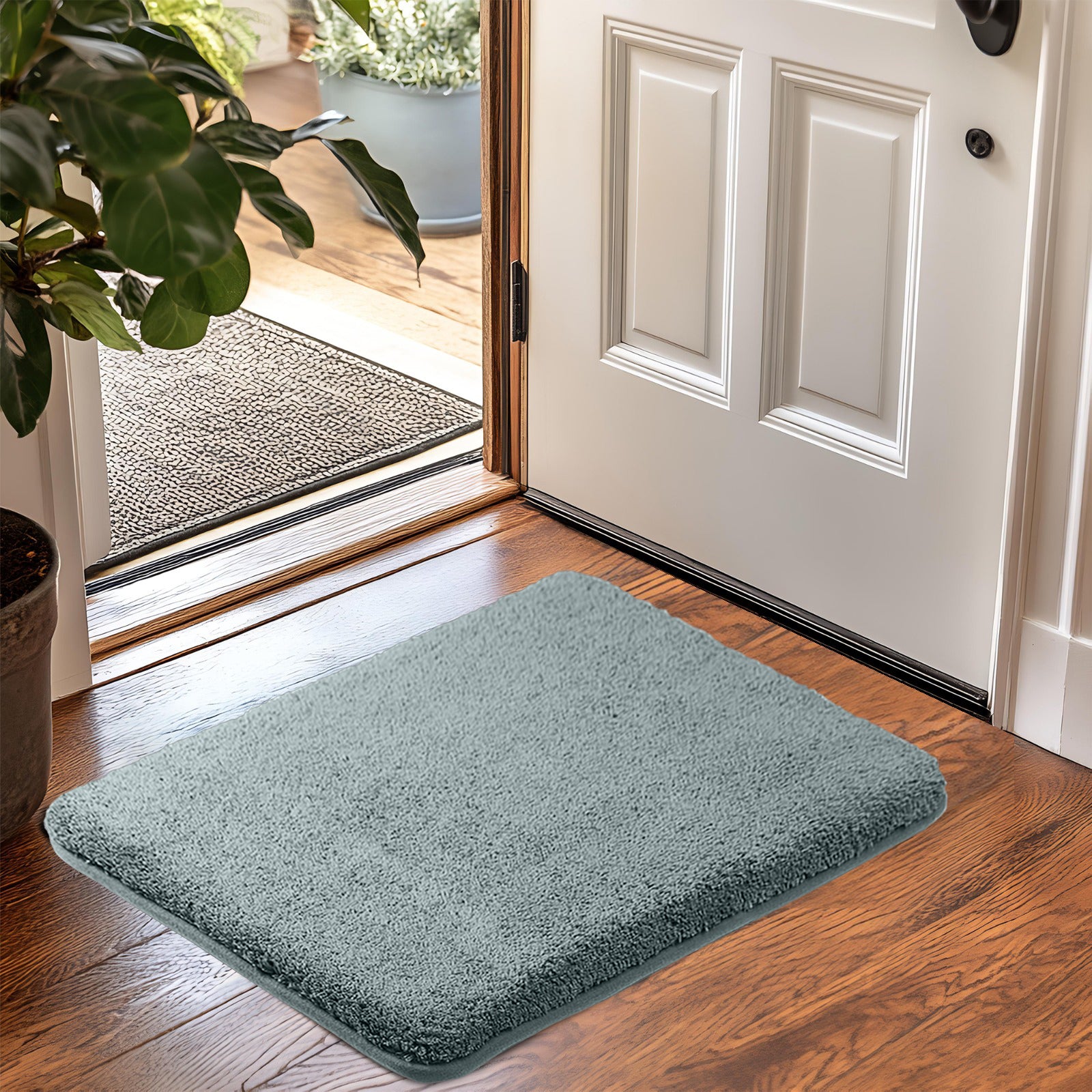 HOUSSE Anti Skid Ultra Absorbent Fluffy High Pile Plush Bathmat