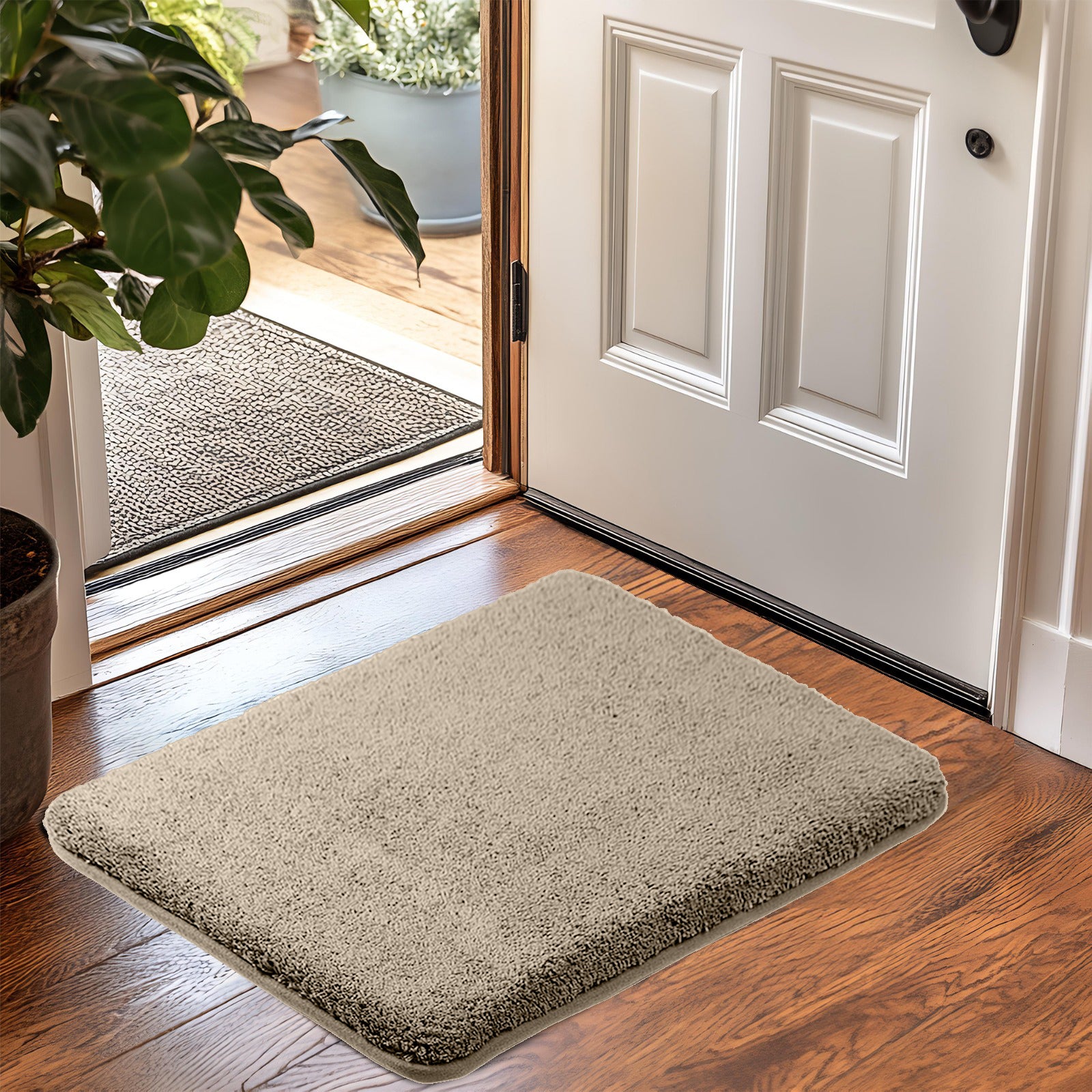 HOUSSE Anti Skid Ultra Absorbent Fluffy High Pile Plush Bathmat