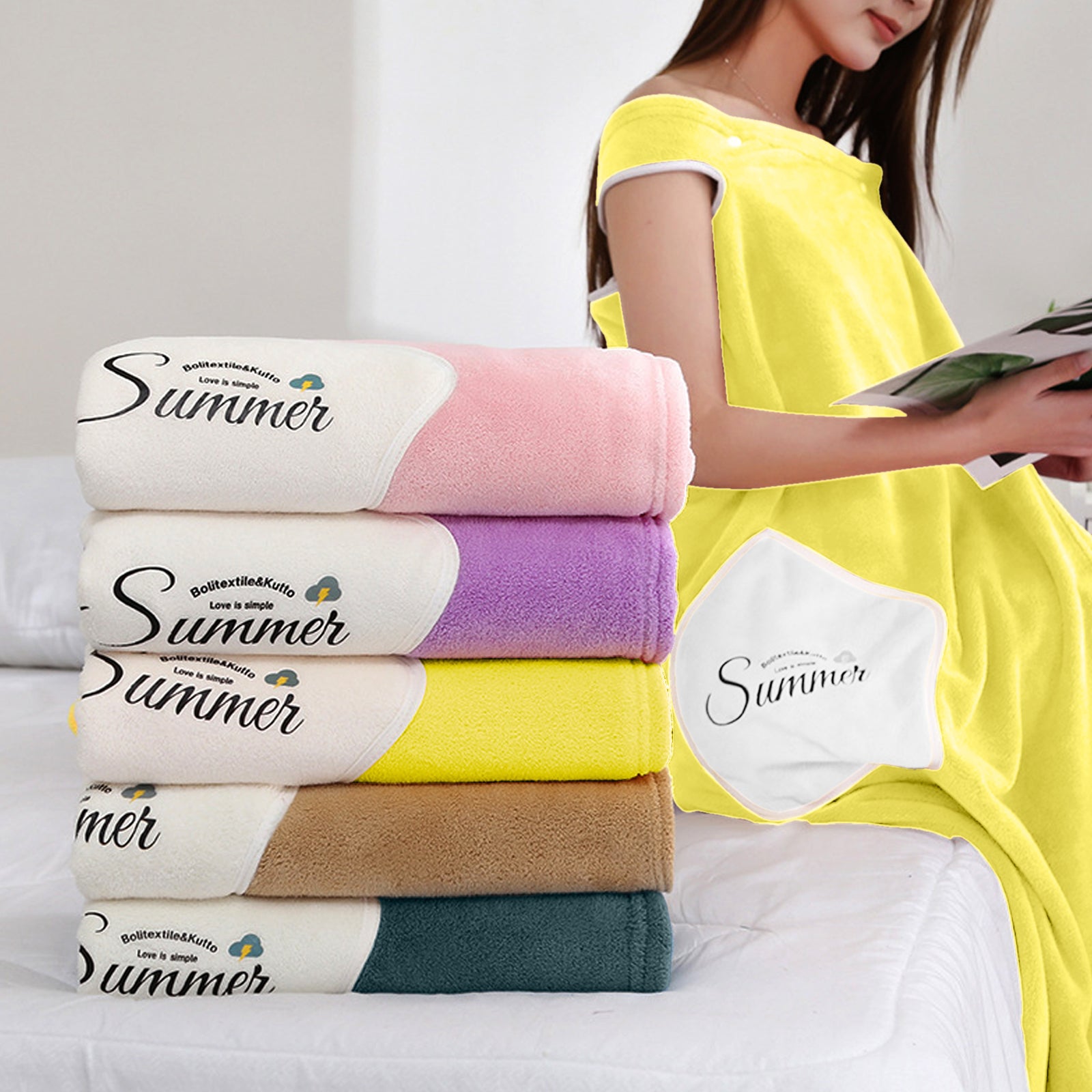 HOUSSE Wearable Spa Bath Towel for Women | Soft, Cozy Wrap with Snap Closure | 110 x 140 cms