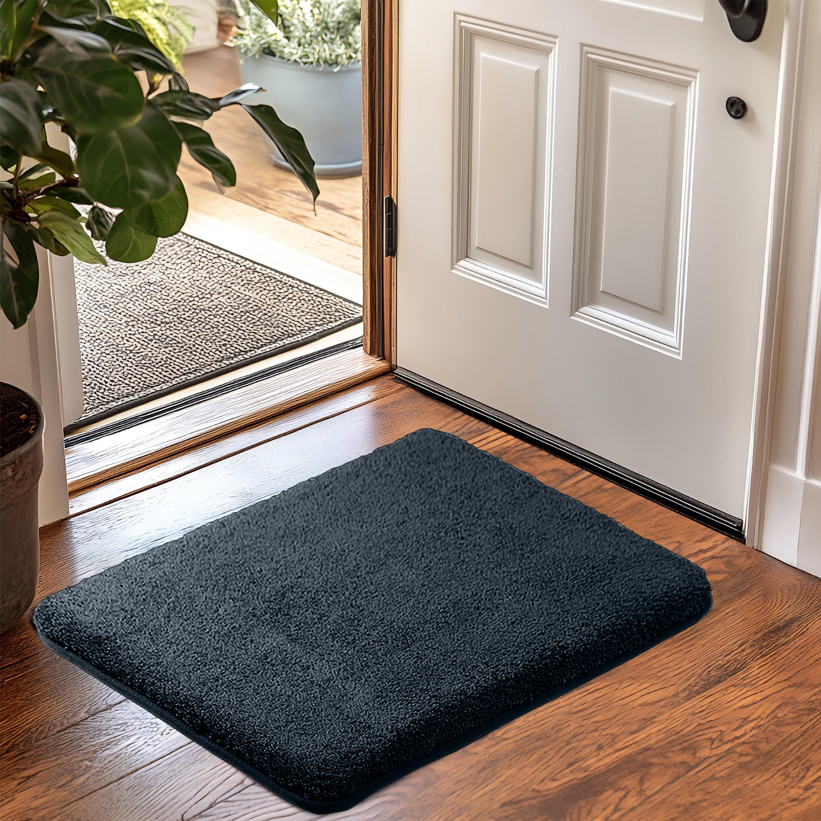 HOUSSE Anti Skid Ultra Absorbent Fluffy High Pile Plush Bathmat