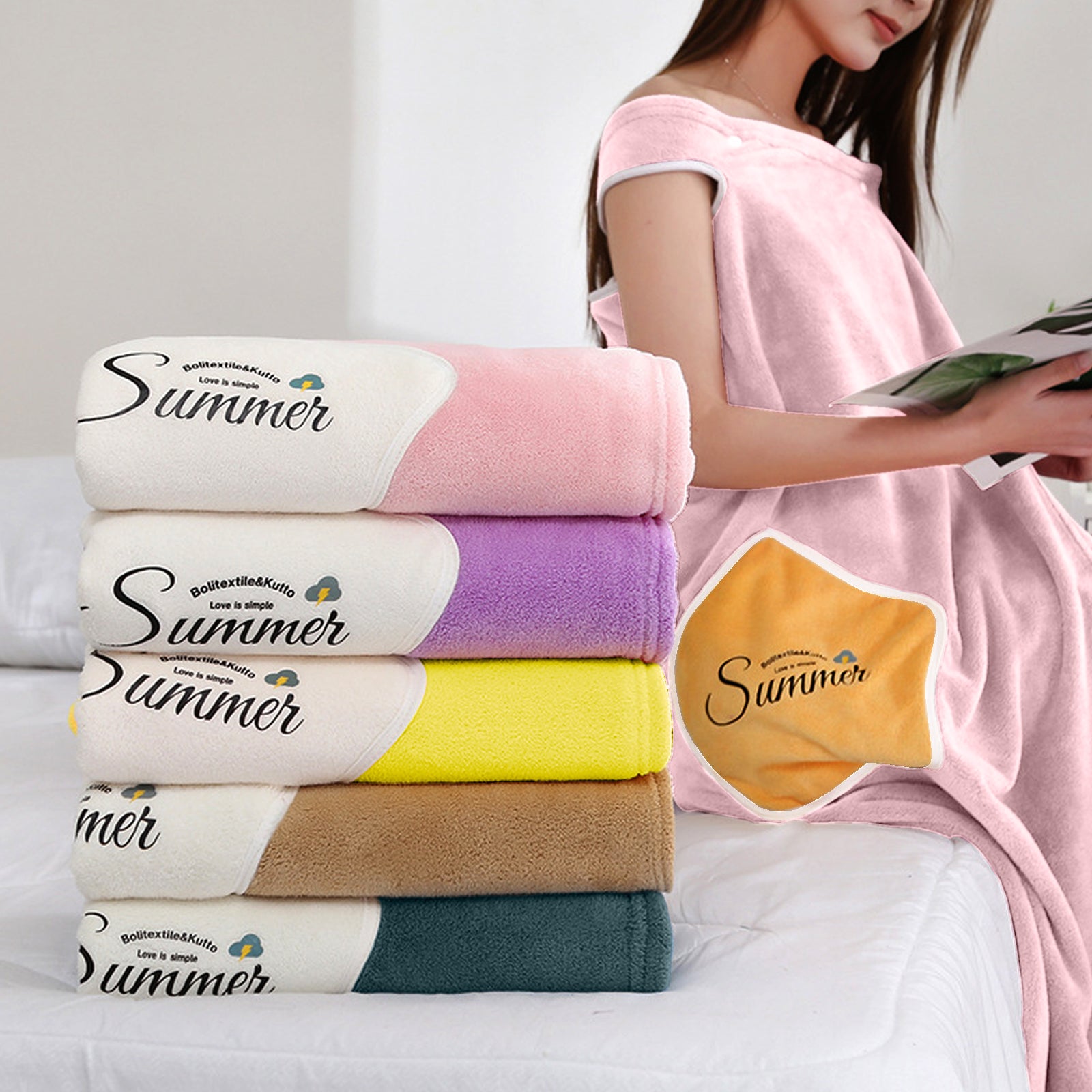 HOUSSE Wearable Spa Bath Towel for Women | Soft, Cozy Wrap with Snap Closure | 110 x 140 cms