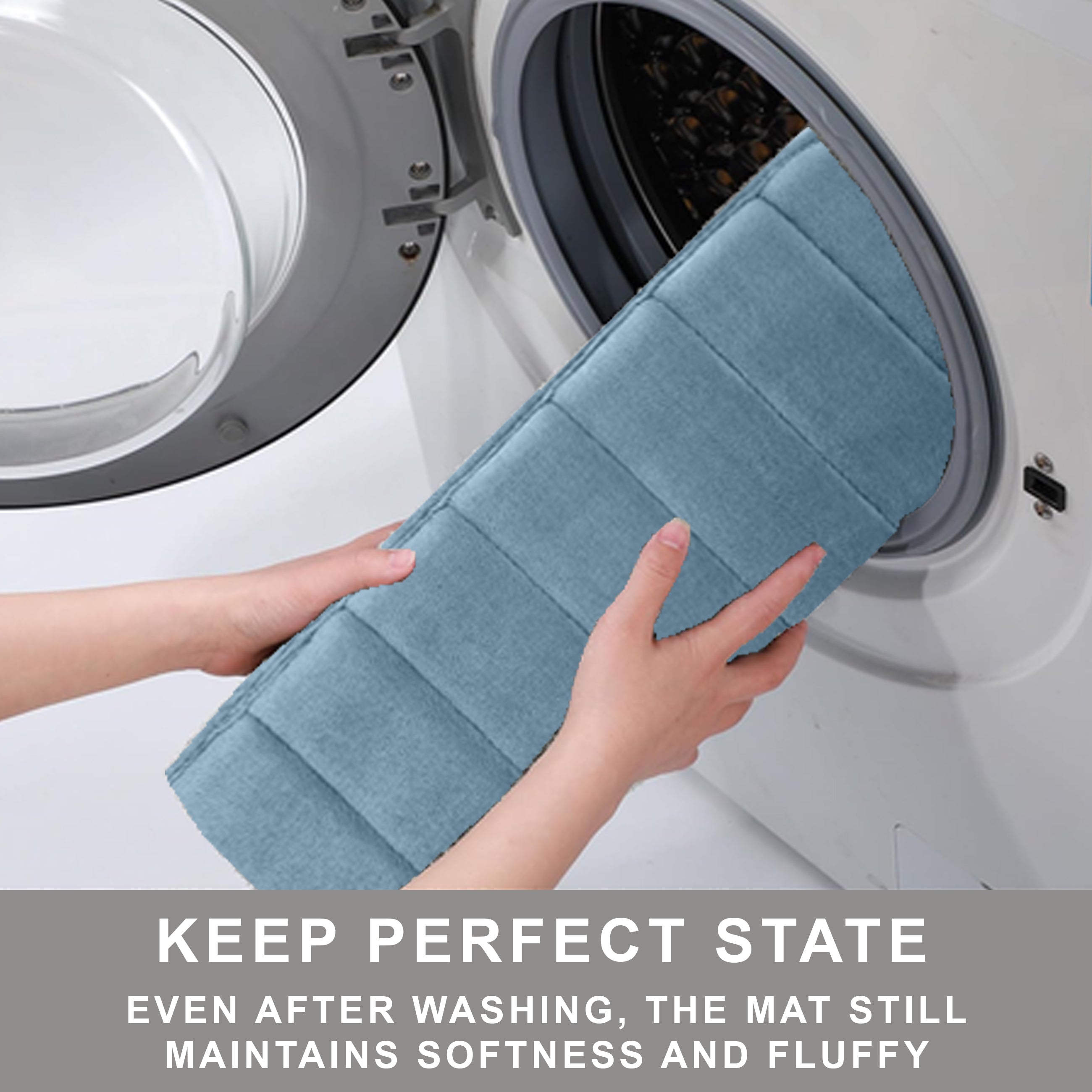 HOUSSE Minimalist Solid Color Bath Mat with Extra Cushioning