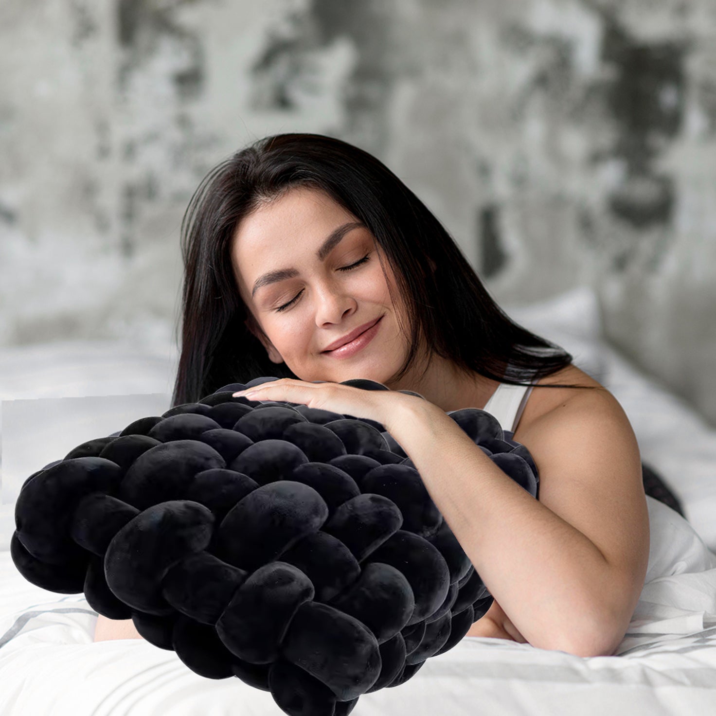 HOUSSE Chunky Knit Cushion | Soft Plush Woven Throw Pillow for Sofa & Bed