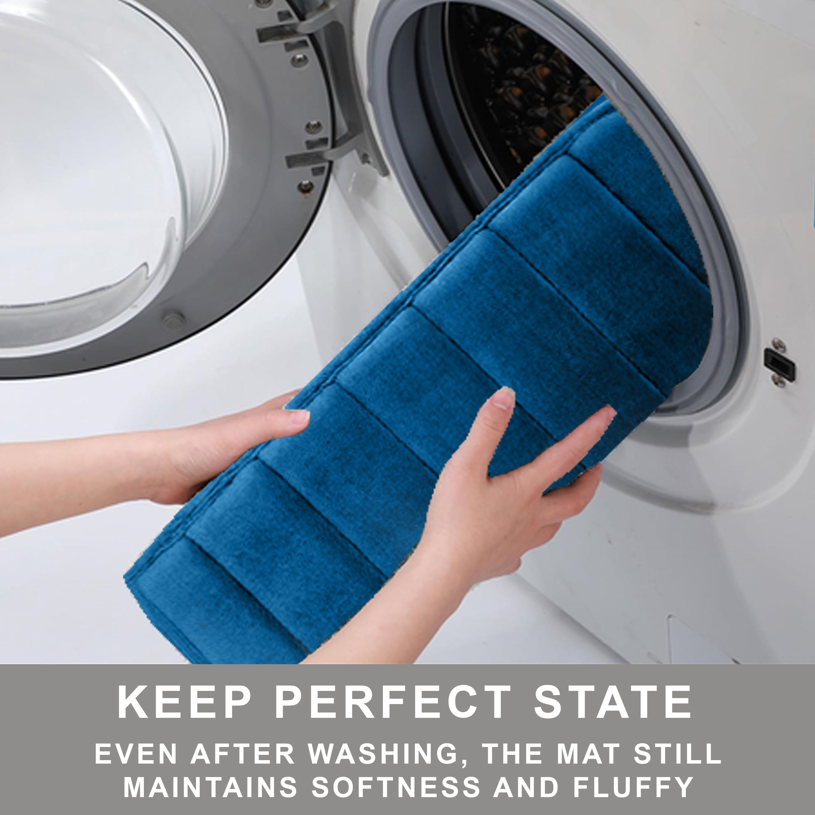 HOUSSE Minimalist Solid Color Bath Mat with Extra Cushioning