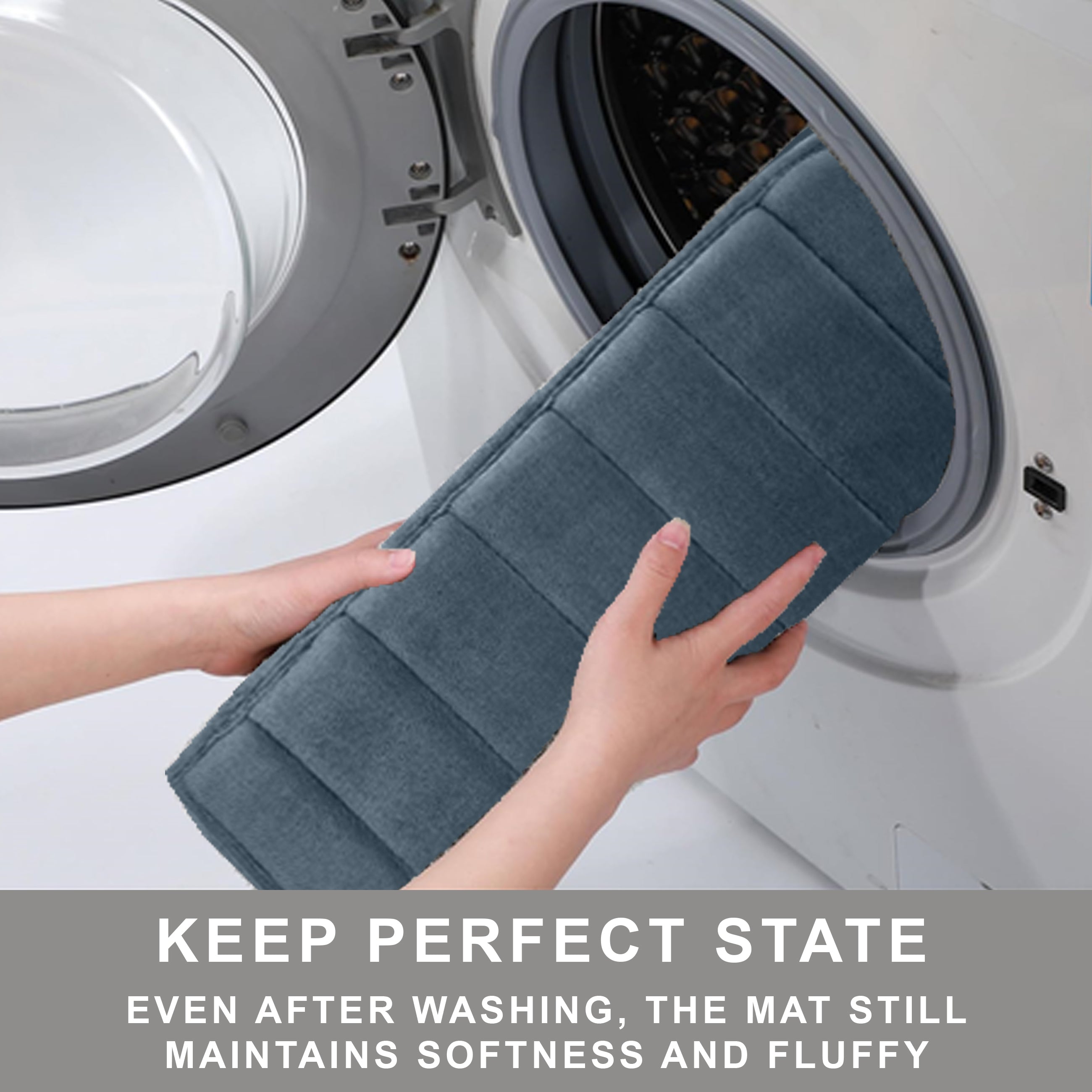 HOUSSE Minimalist Solid Color Bath Mat with Extra Cushioning