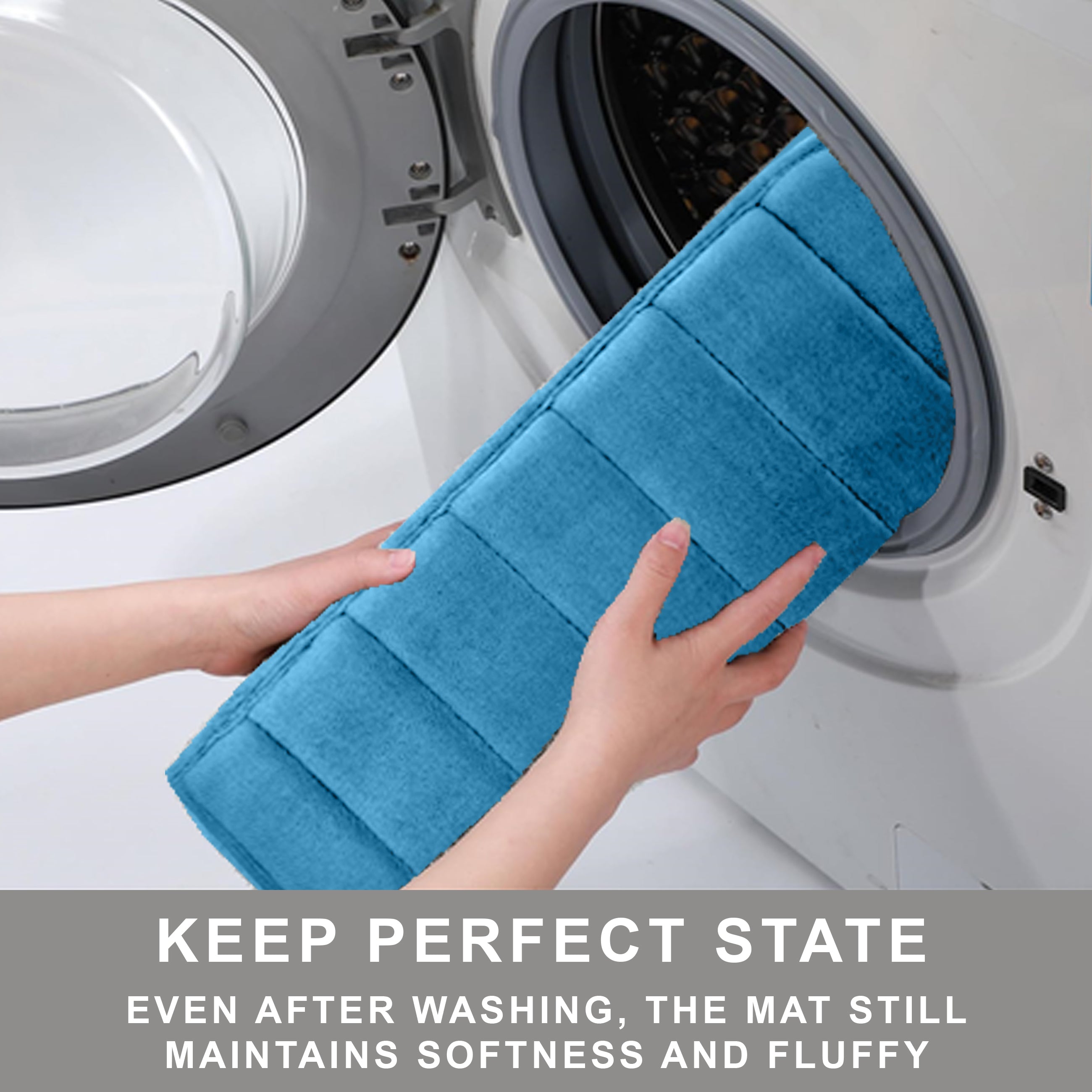 HOUSSE Minimalist Solid Color Bath Mat with Extra Cushioning