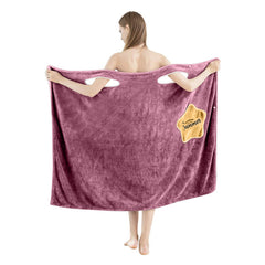 HOUSSE Wearable Spa Bath Towel for Women | Soft, Cozy Wrap with Snap Closure | 110 x 140 cms