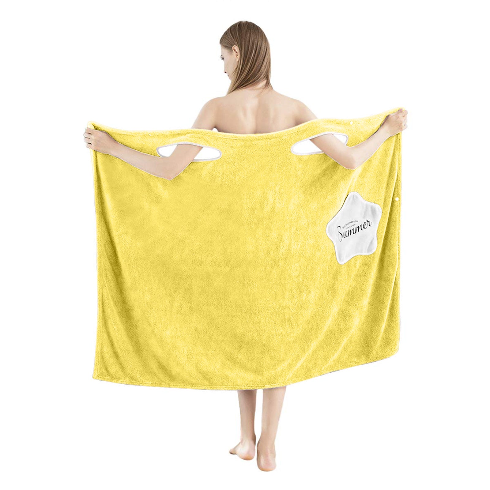 HOUSSE Wearable Spa Bath Towel for Women | Soft, Cozy Wrap with Snap Closure | 110 x 140 cms