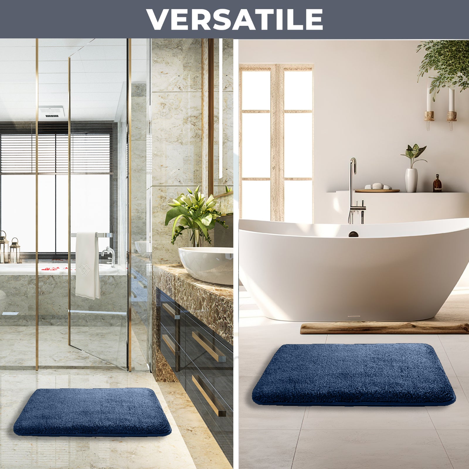 HOUSSE Anti Skid Ultra Absorbent Fluffy High Pile Plush Bathmat