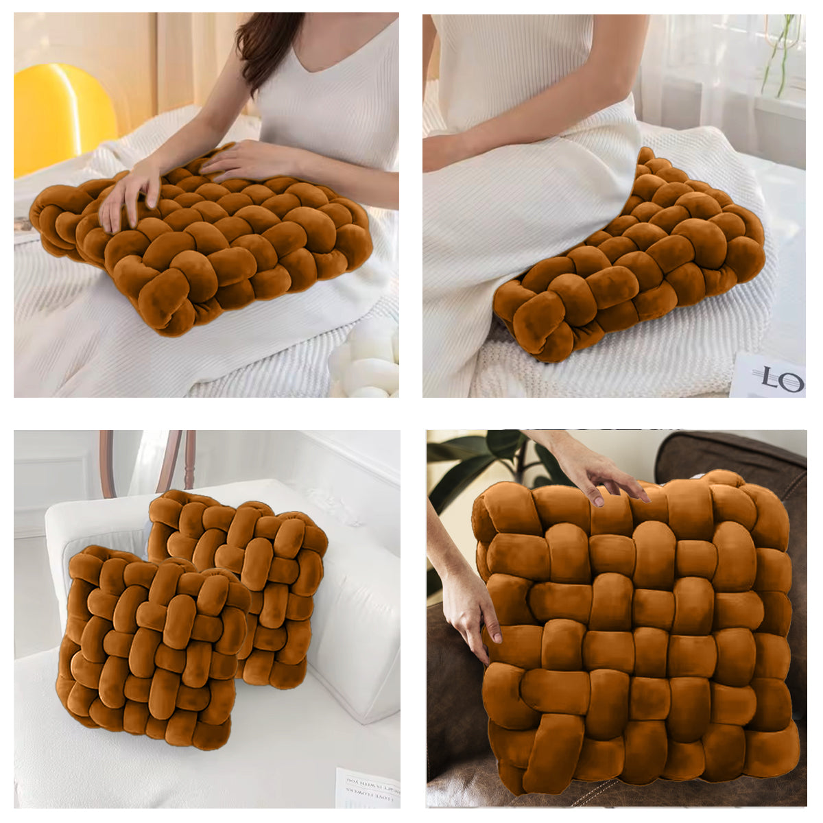 HOUSSE Chunky Knit Cushion | Soft Plush Woven Throw Pillow for Sofa & Bed