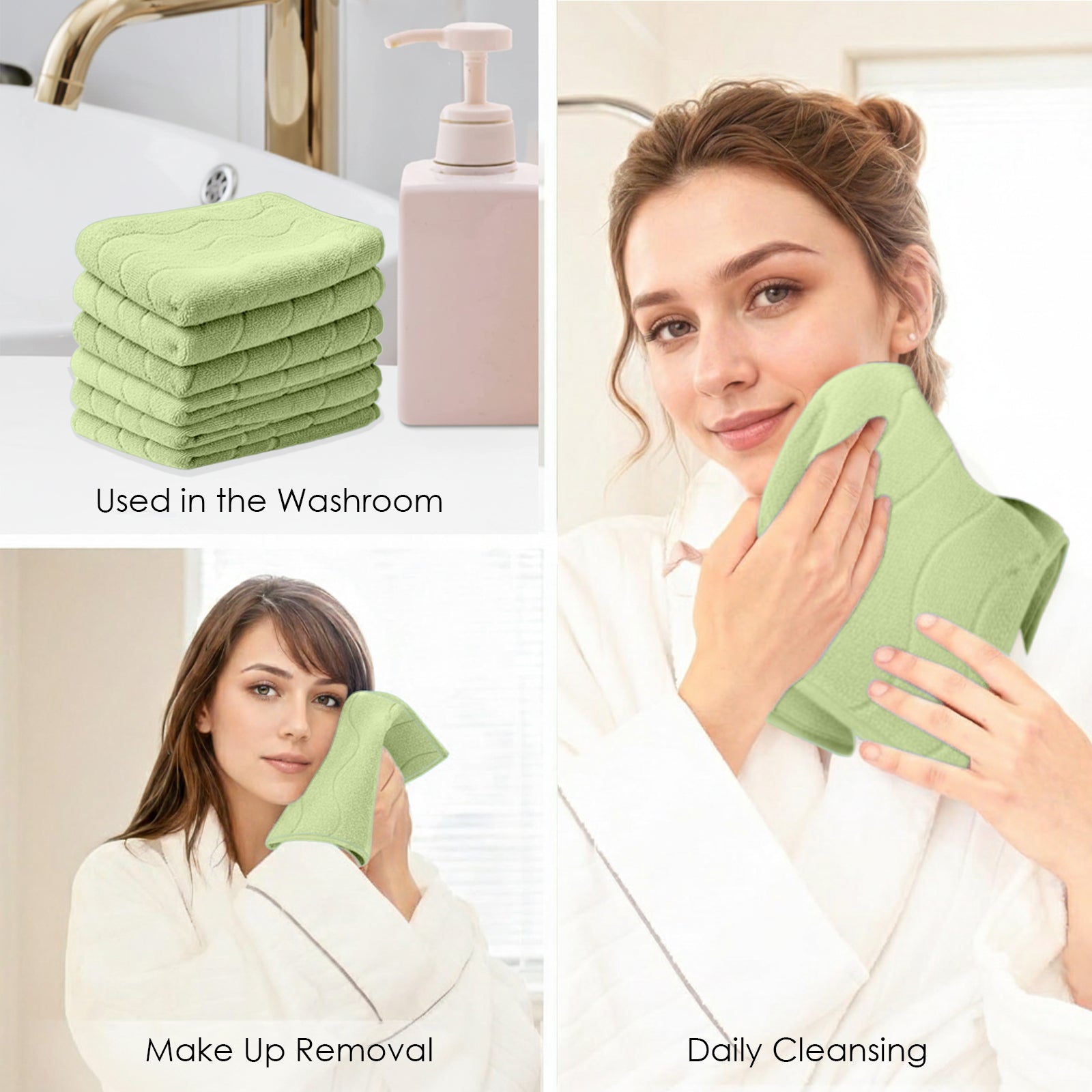 HOUSSE Microfiber Face Towel – Super Soft & Quick-Drying Coral Fleece, 30 x 30 cm