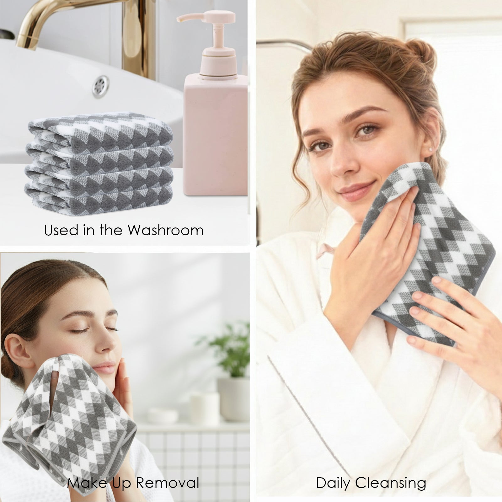 HOUSSE Microfiber Iris Face Towels Ideal for Women & Men |Soft Touch |Lint Free | Fast Dry Towels| Travel-Friendly | Best Use for Gym, Yoga, Spa, Pool, Hotels, Beach 360 GSM (30x30)