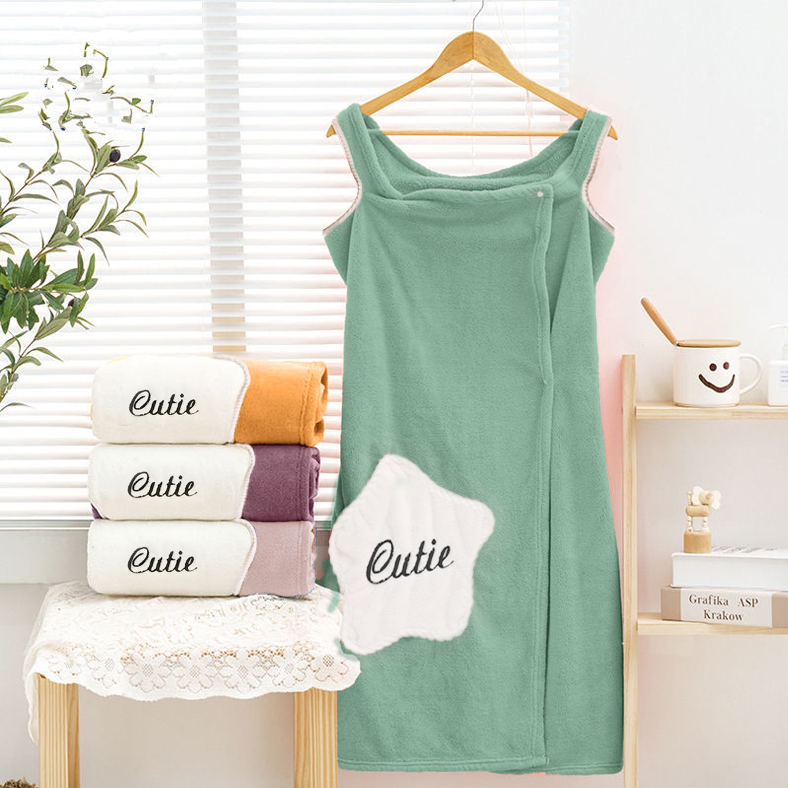 HOUSSE Wearable Spa Bath Towel for Women | Soft, Cozy Wrap with Snap Closure | 110 x 140 cms
