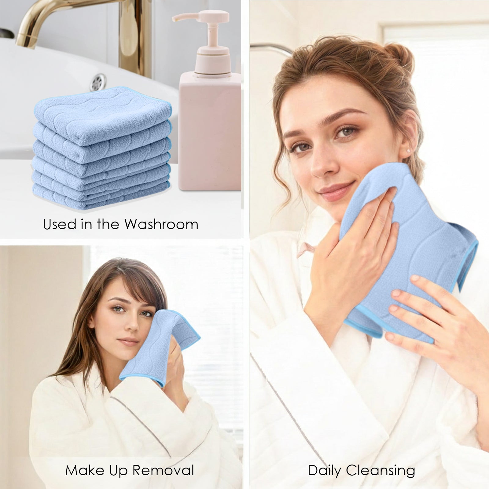 HOUSSE Microfiber Face Towel – Super Soft & Quick-Drying Coral Fleece, 30 x 30 cm