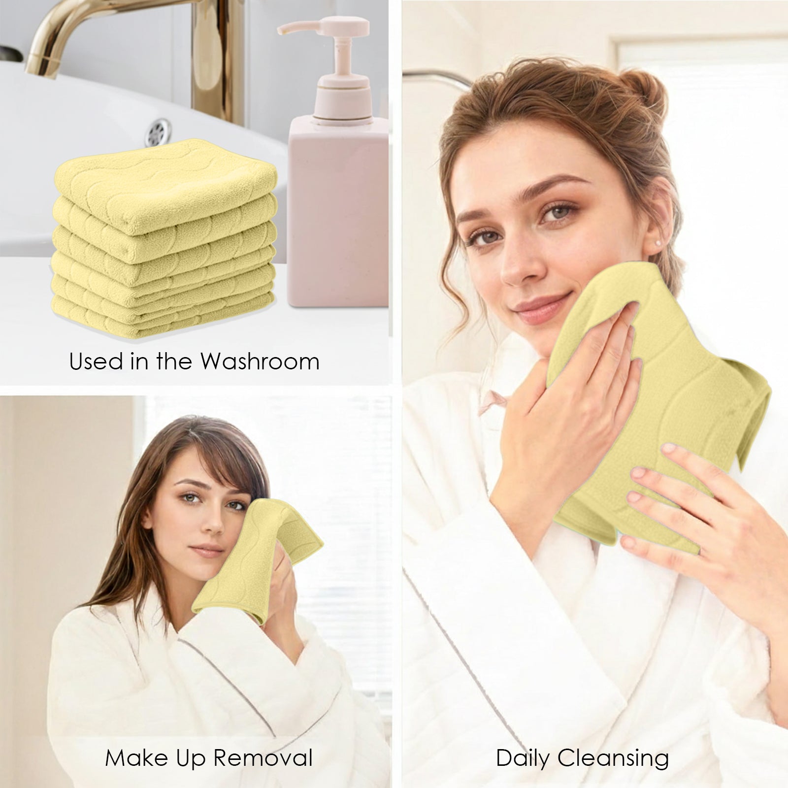 HOUSSE Microfiber Face Towel – Super Soft & Quick-Drying Coral Fleece, 30 x 30 cm