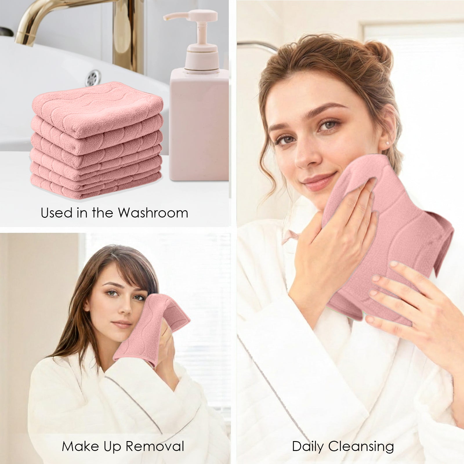 HOUSSE Microfiber Face Towel – Super Soft & Quick-Drying Coral Fleece, 30 x 30 cm