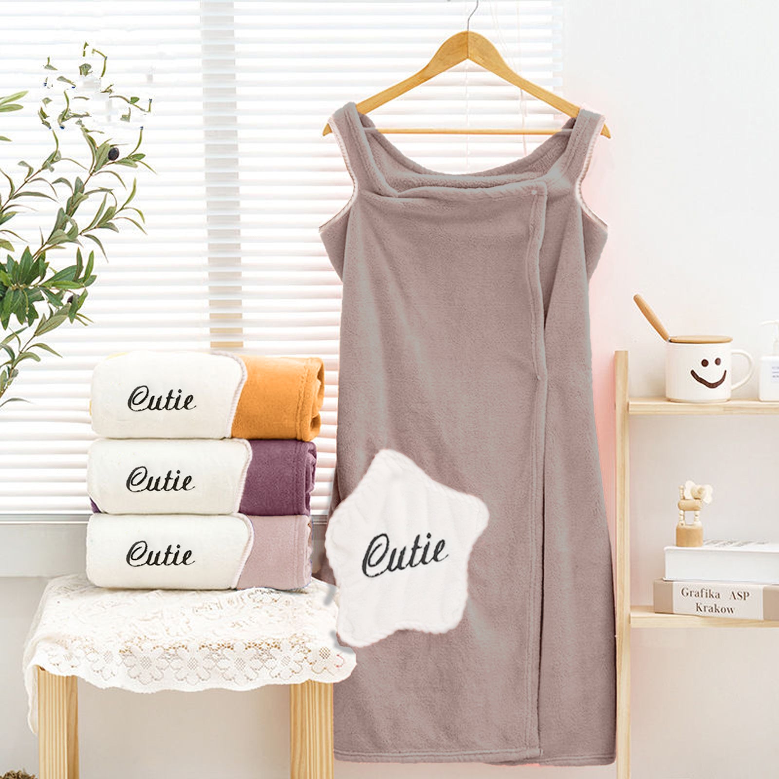 HOUSSE Wearable Spa Bath Towel for Women | Soft, Cozy Wrap with Snap Closure | 110 x 140 cms