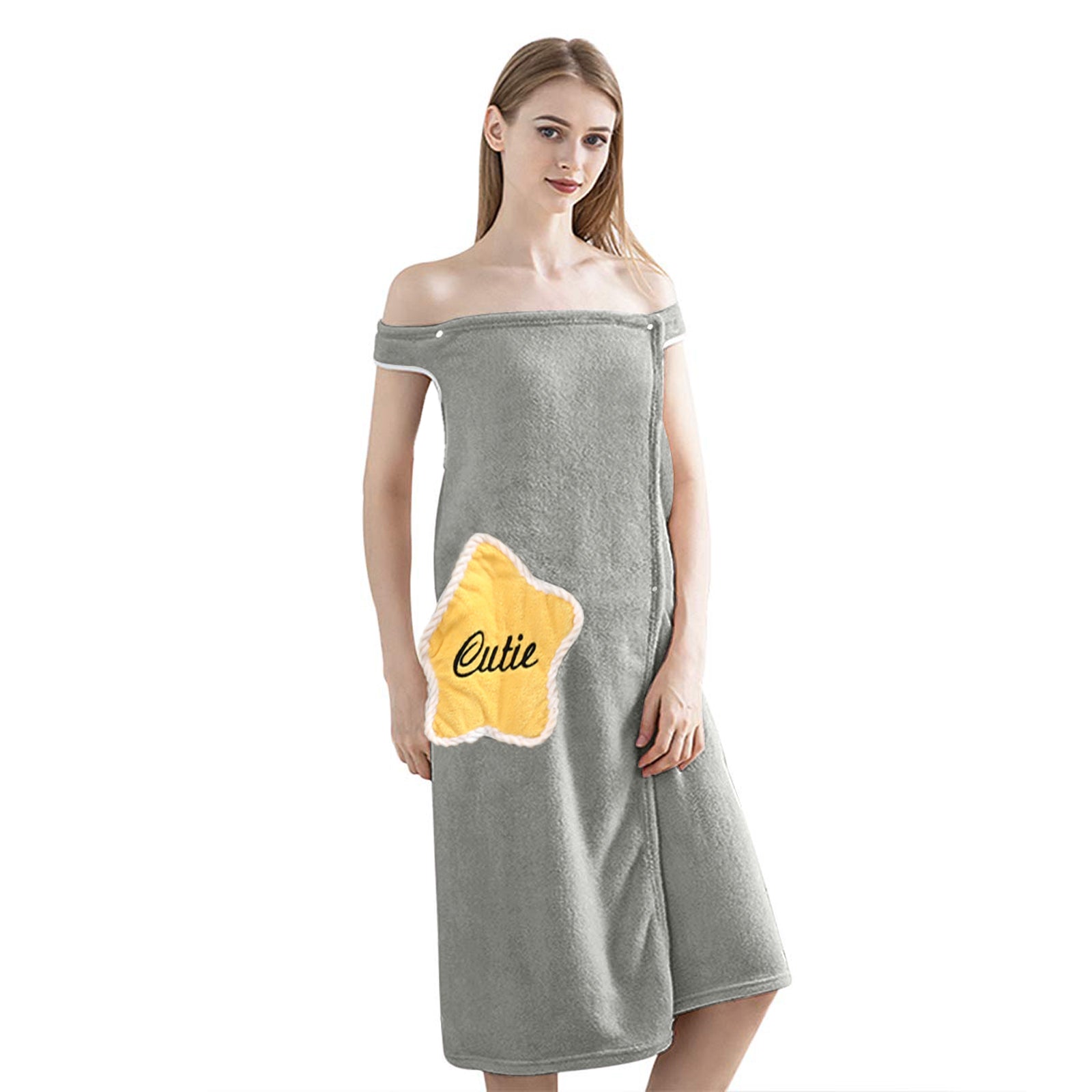 HOUSSE Wearable Spa Bath Towel for Women | Soft, Cozy Wrap with Snap Closure | 110 x 140 cms