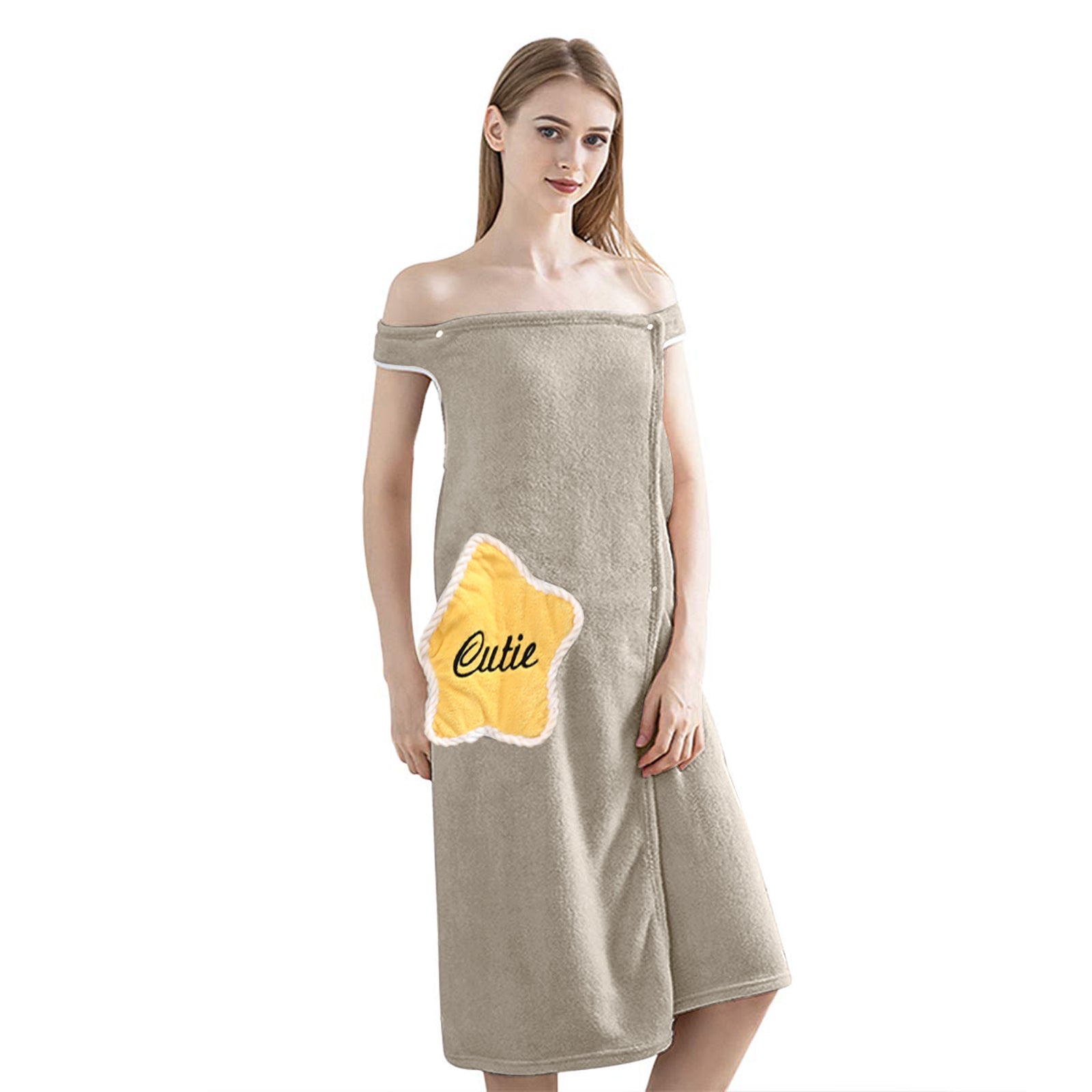 HOUSSE Wearable Spa Bath Towel for Women | Soft, Cozy Wrap with Snap Closure | 110 x 140 cms