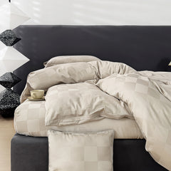 HOUSSE 500 TC Italian Jacquard | Premium Bedding Set | Comfort Modern Designs & Breathable Fabric | NEWYORK SQUARES